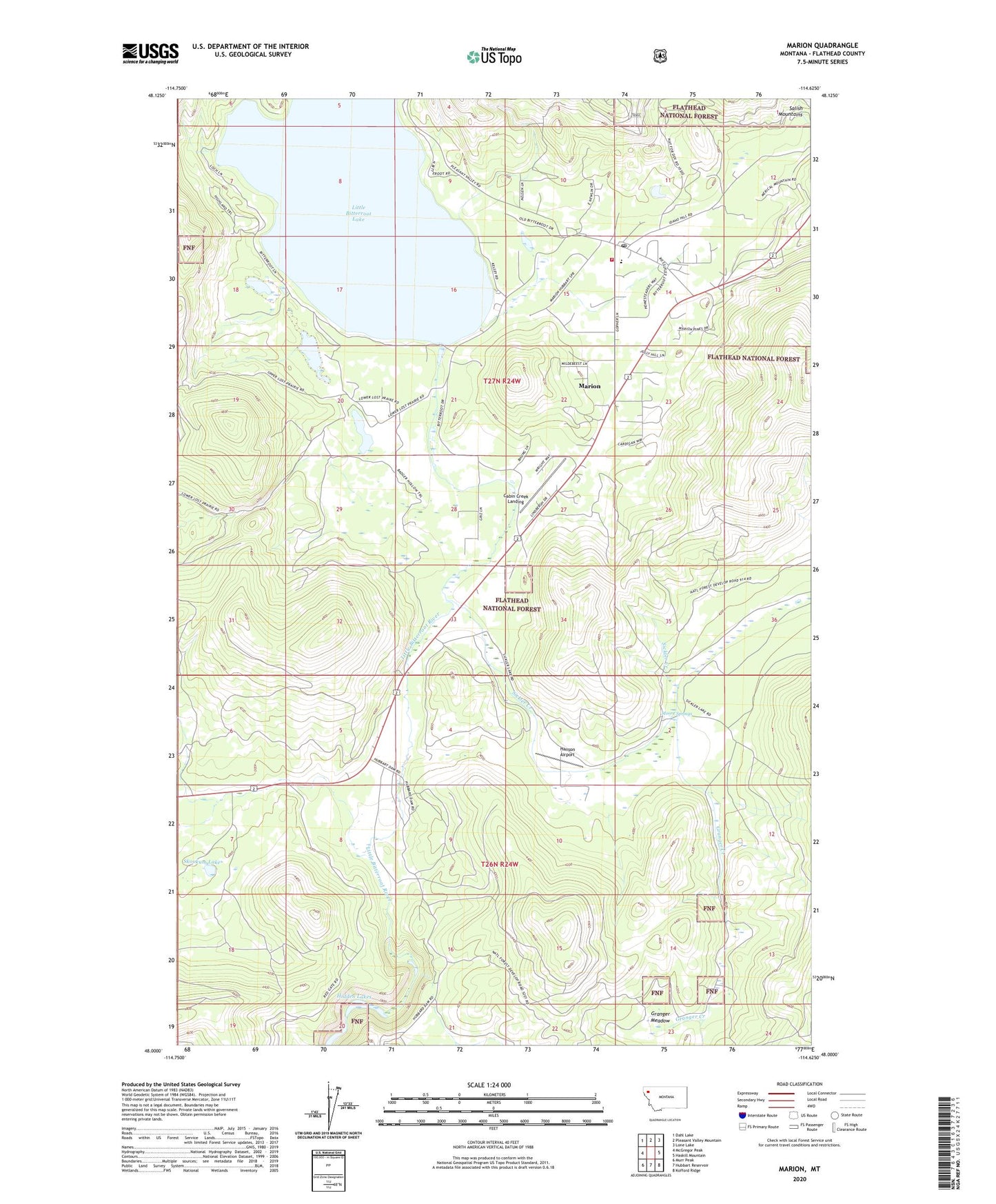 Marion Montana US Topo Map Image