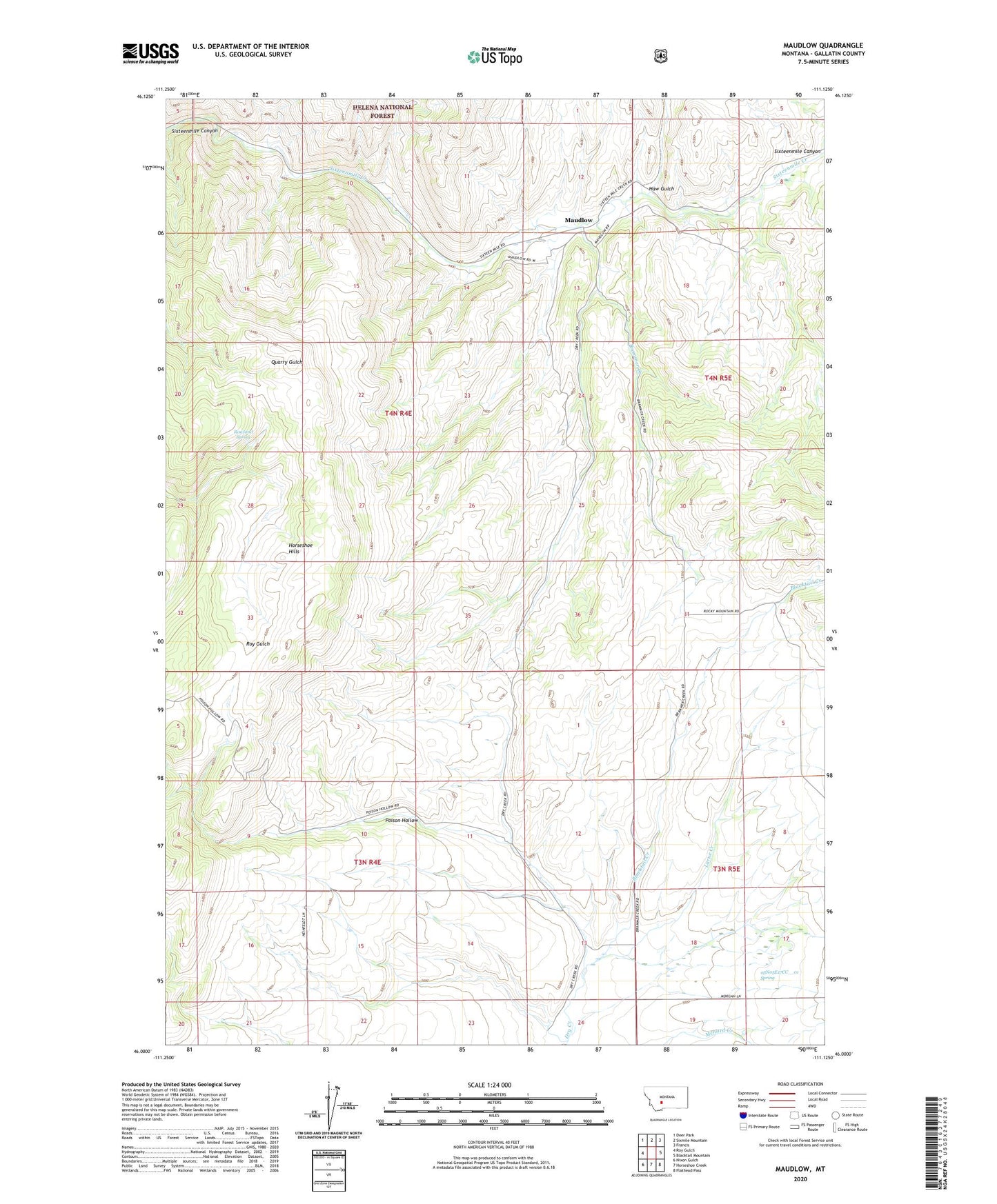 Maudlow Montana US Topo Map Image
