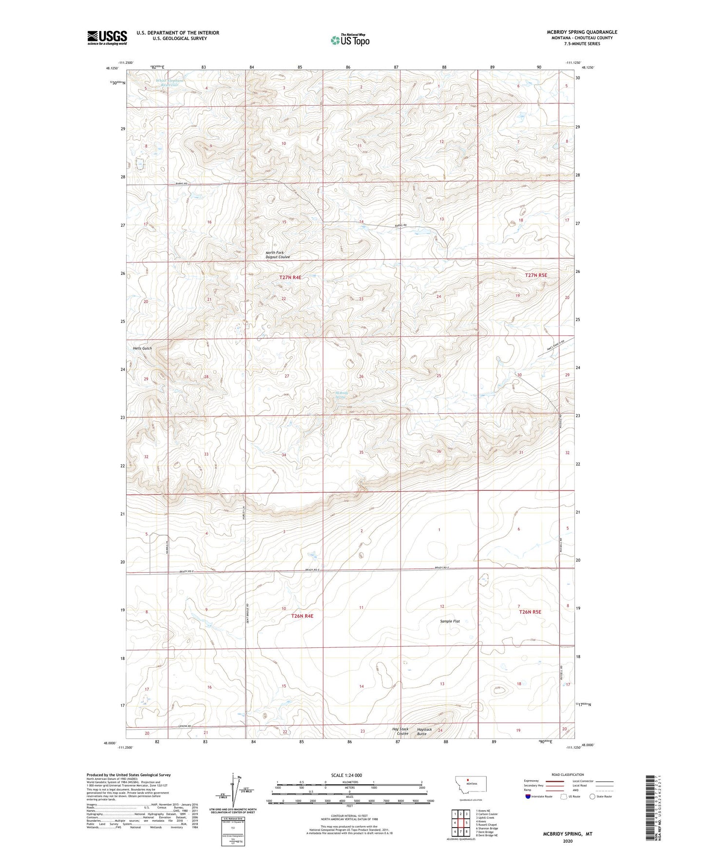 McBridy Spring Montana US Topo Map Image
