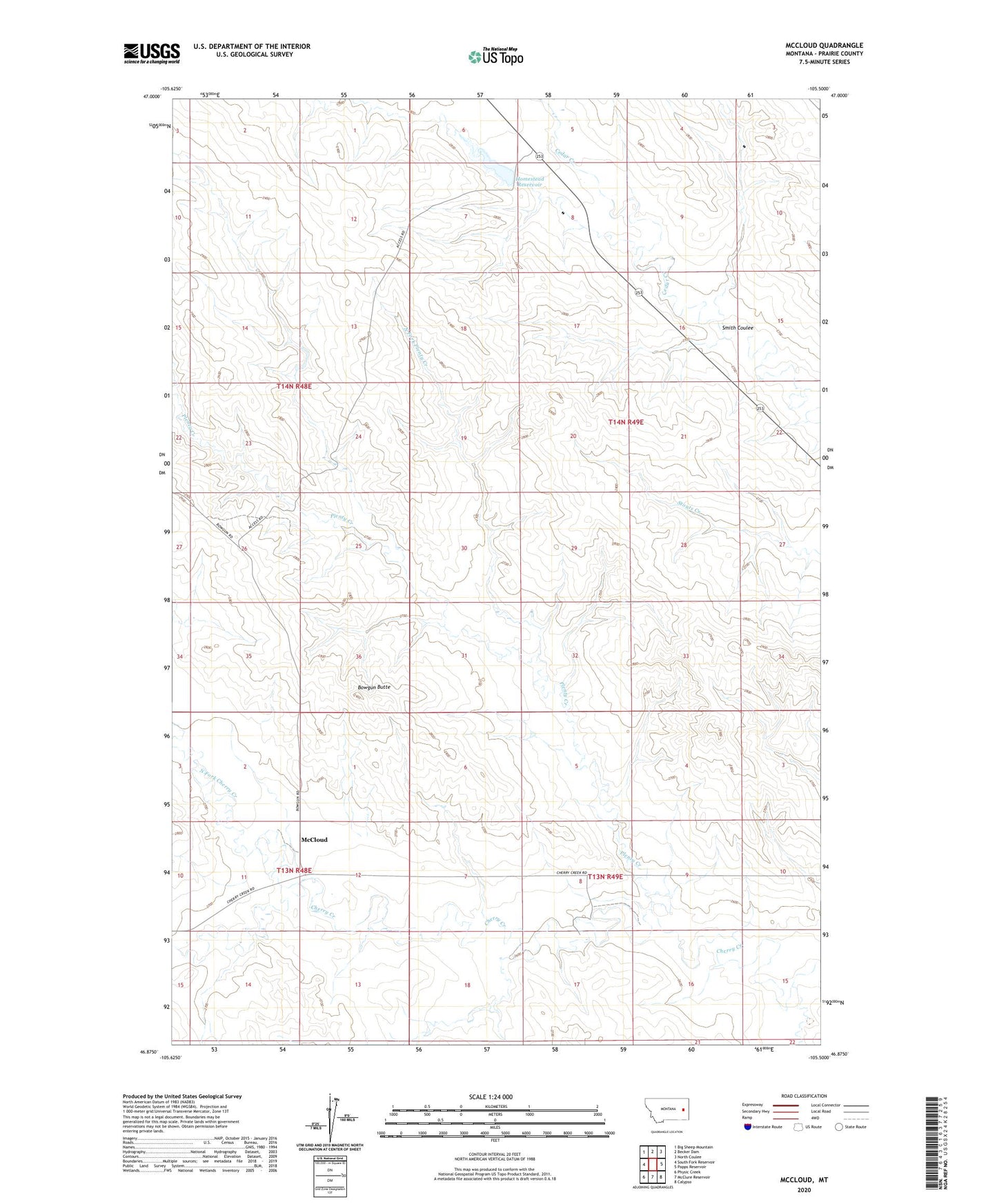 McCloud Montana US Topo Map Image