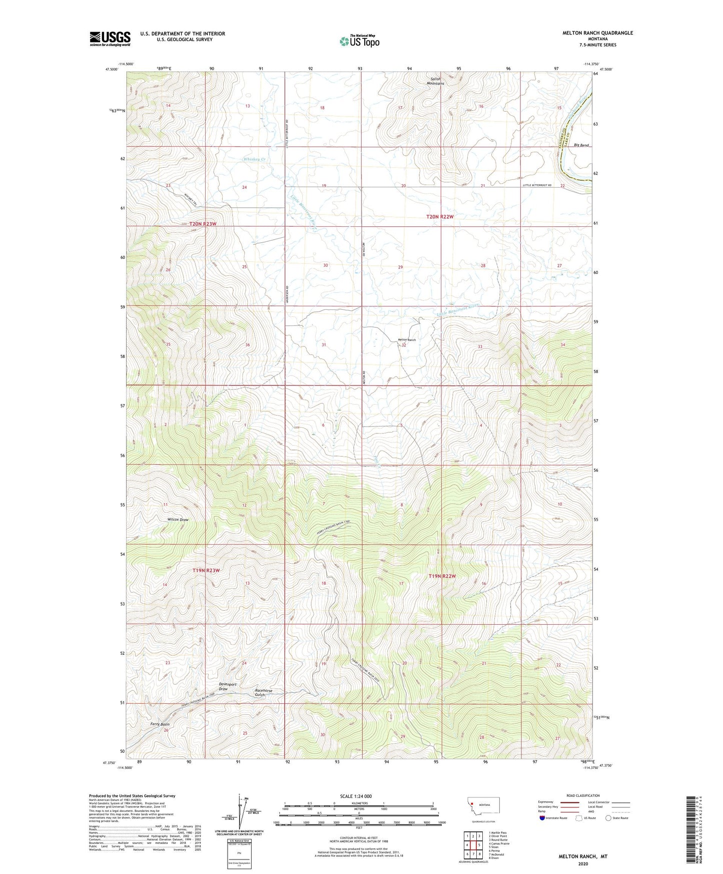 Melton Ranch Montana US Topo Map Image