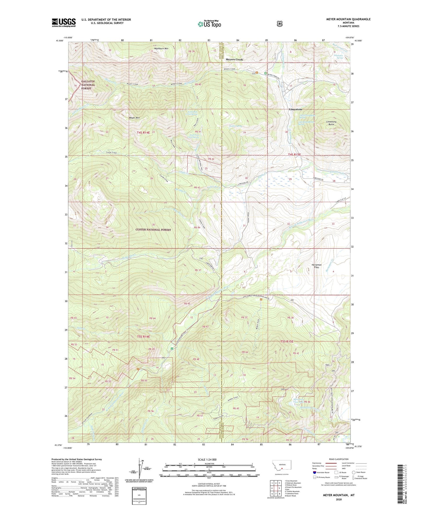 Meyer Mountain Montana US Topo Map Image