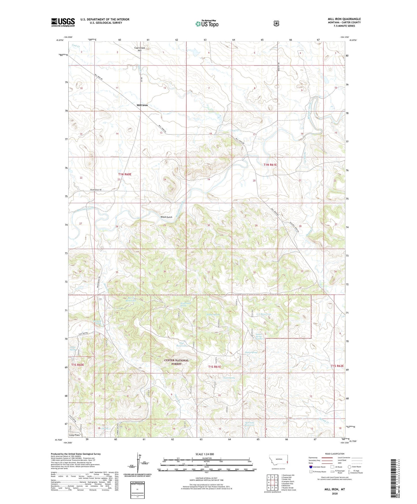 Mill Iron Montana US Topo Map Image