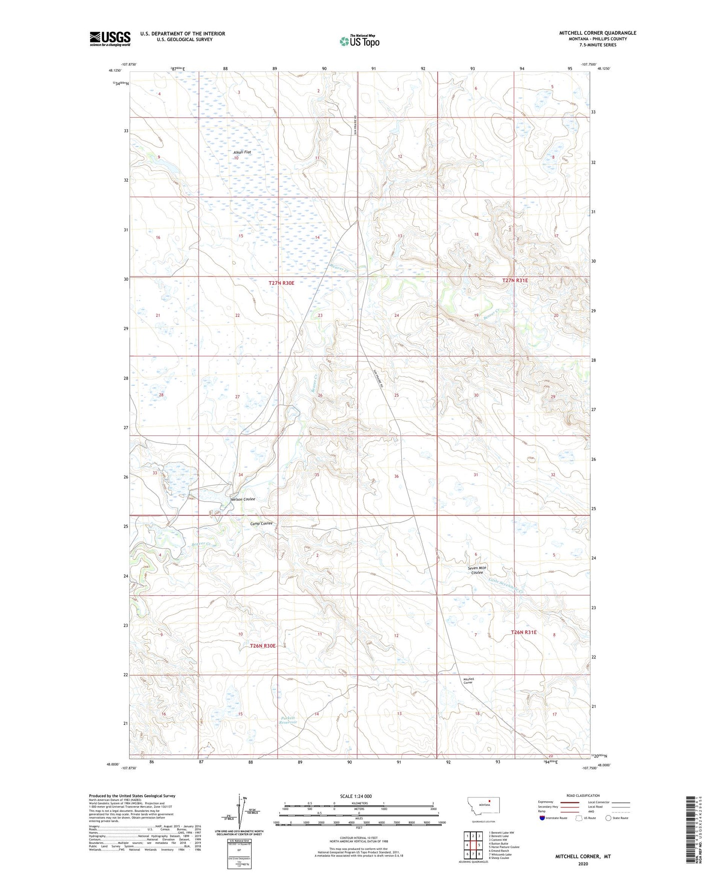 Mitchell Corner Montana US Topo Map Image