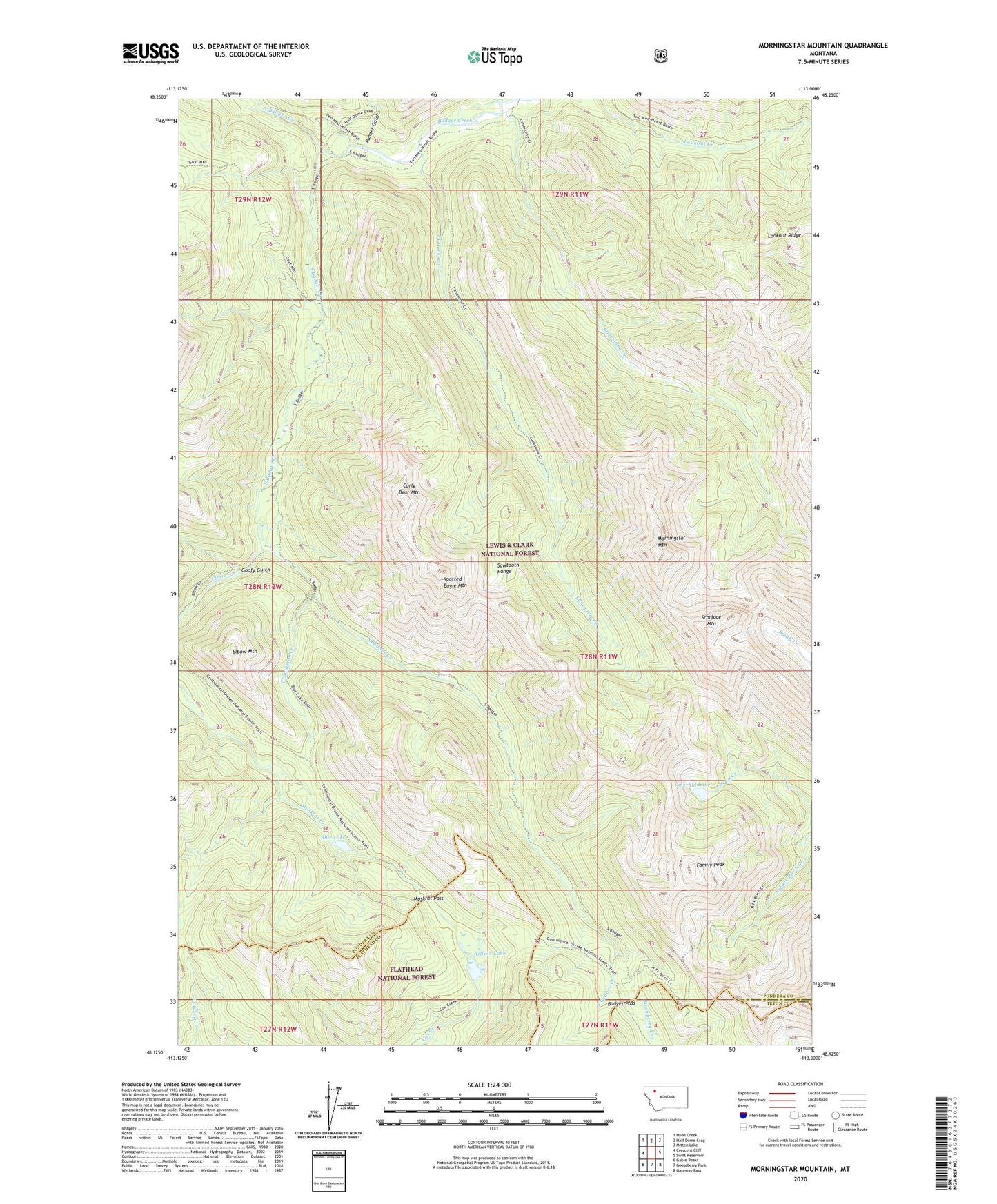 Morningstar Mountain Montana US Topo Map Image