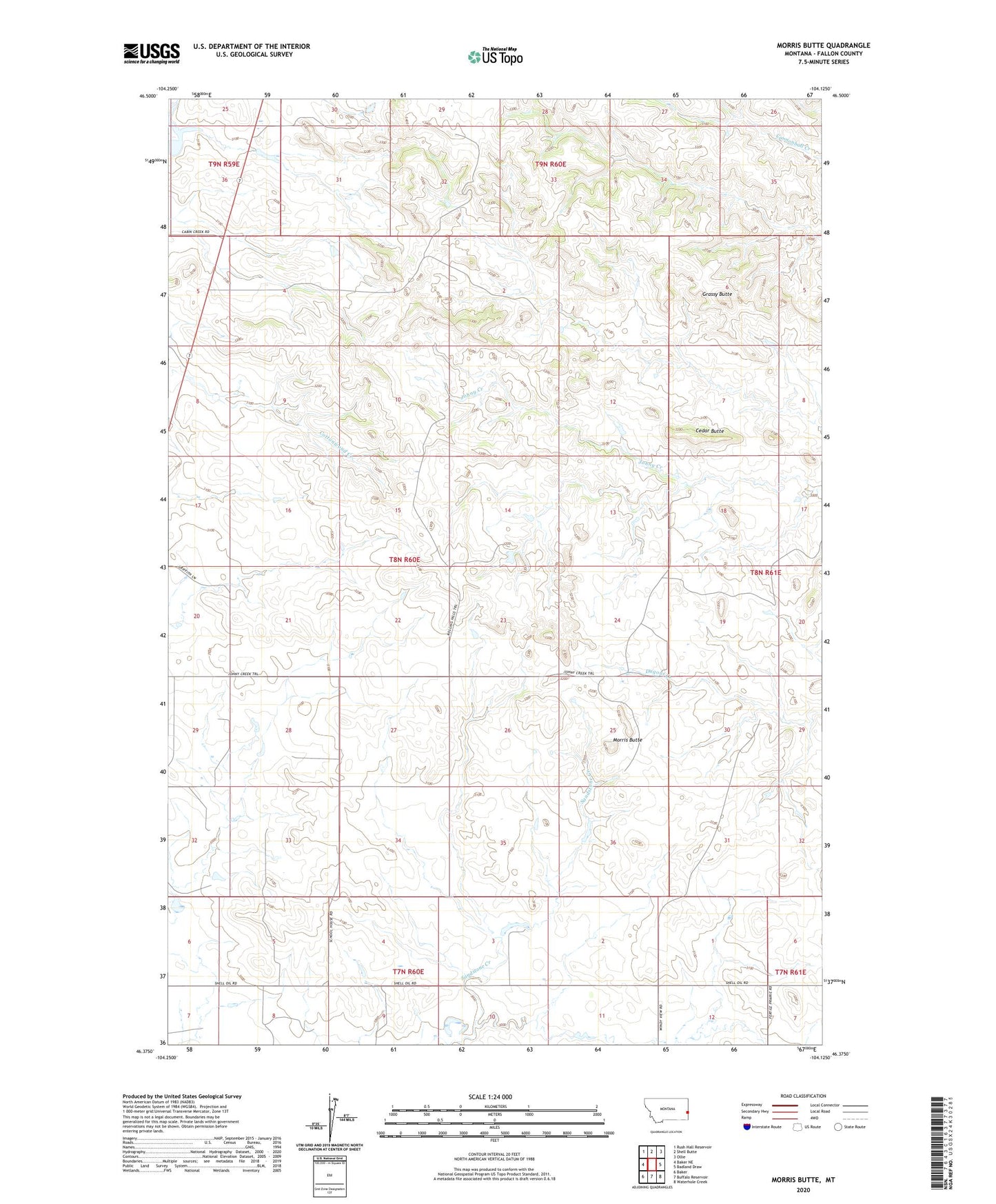 Morris Butte Montana US Topo Map Image