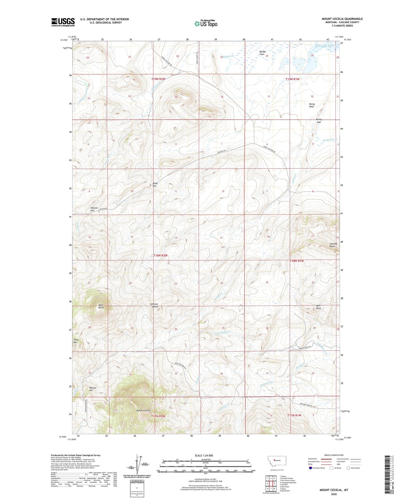 Mount Cecelia Montana US Topo Map Image