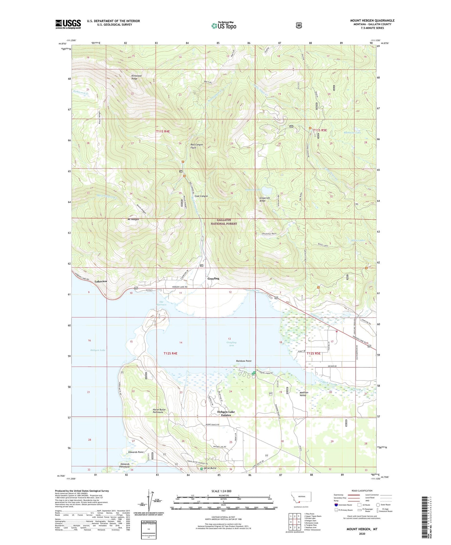 Mount Hebgen Montana US Topo Map Image