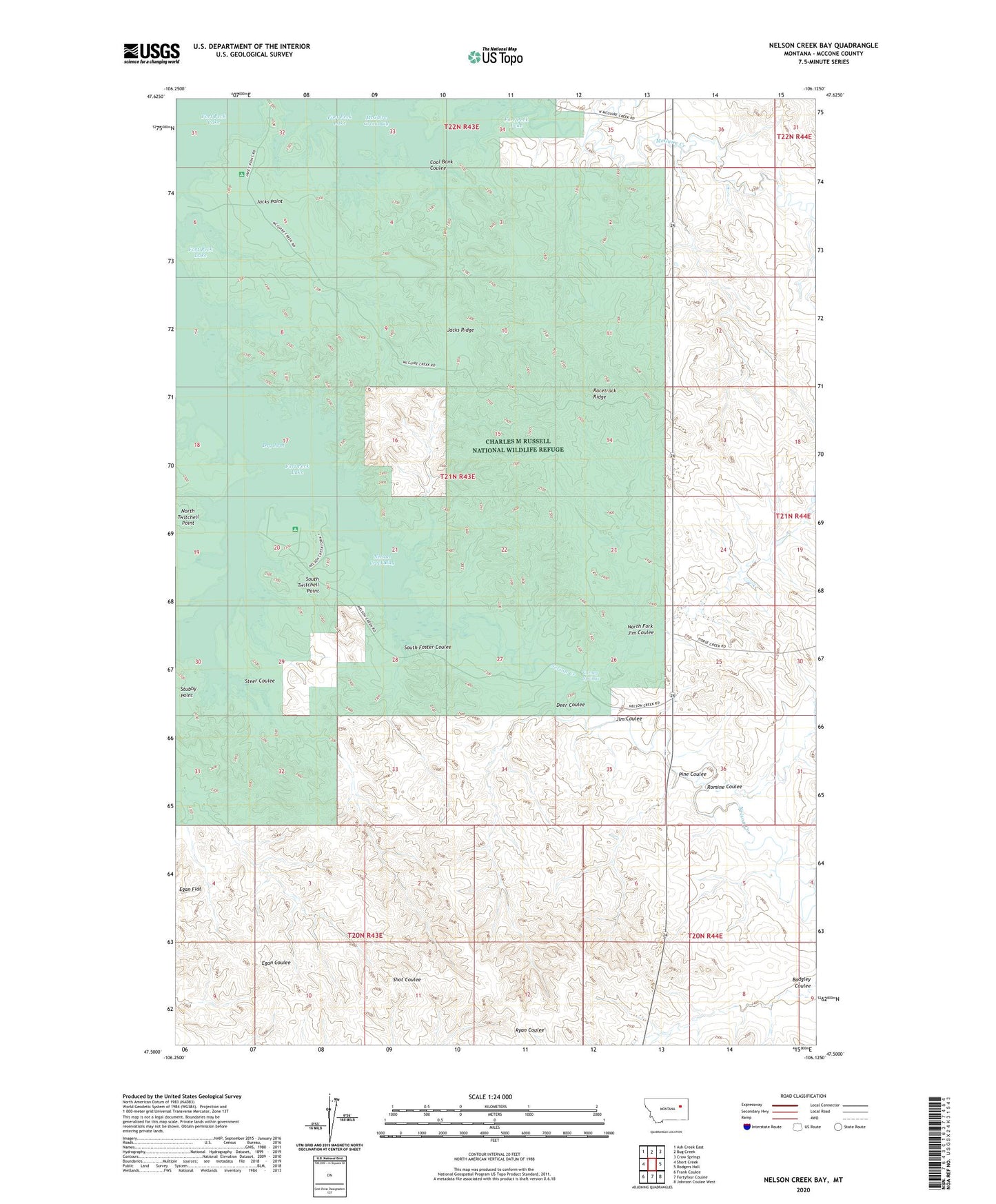 Nelson Creek Bay Montana US Topo Map Image