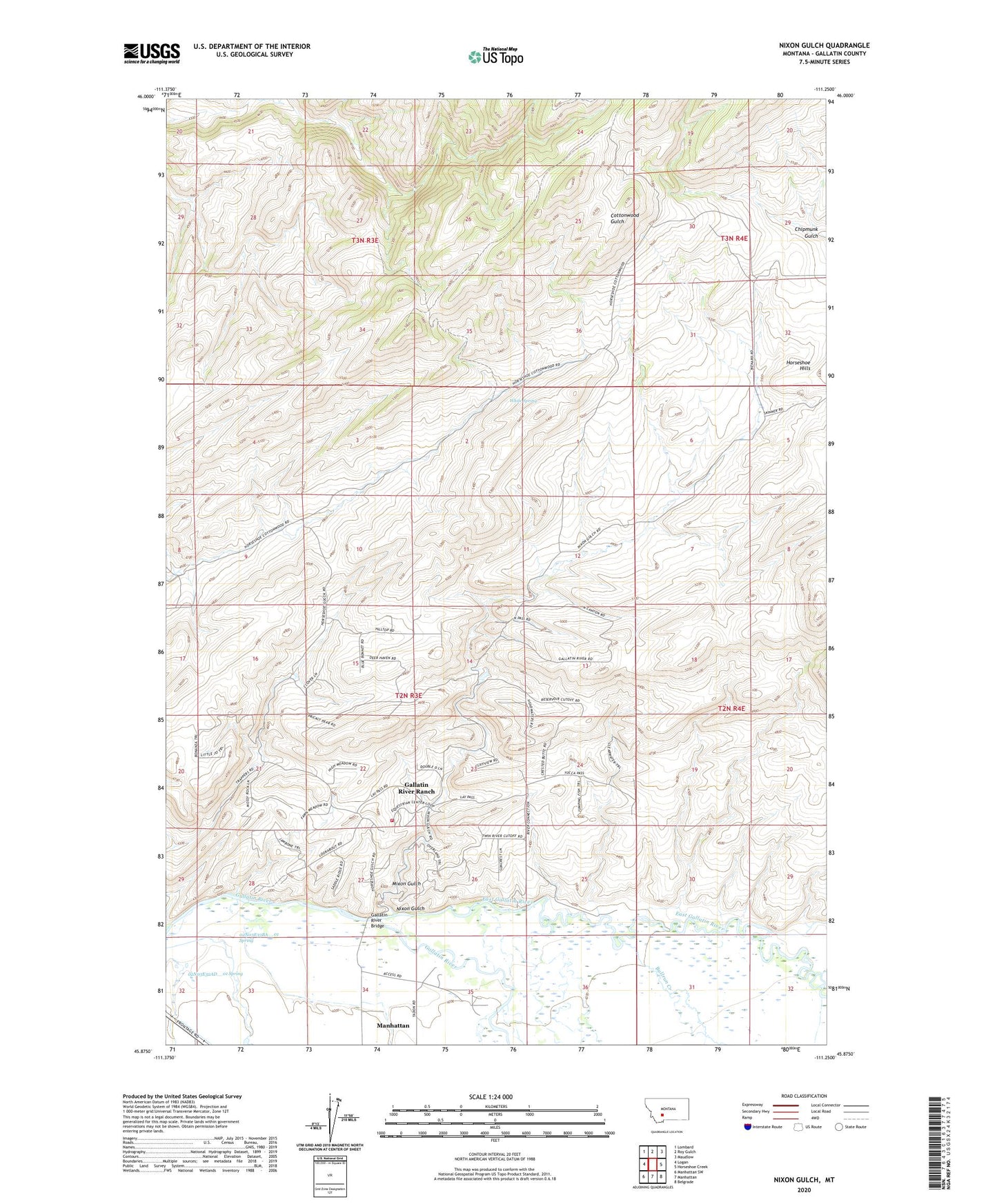 Nixon Gulch Montana US Topo Map Image