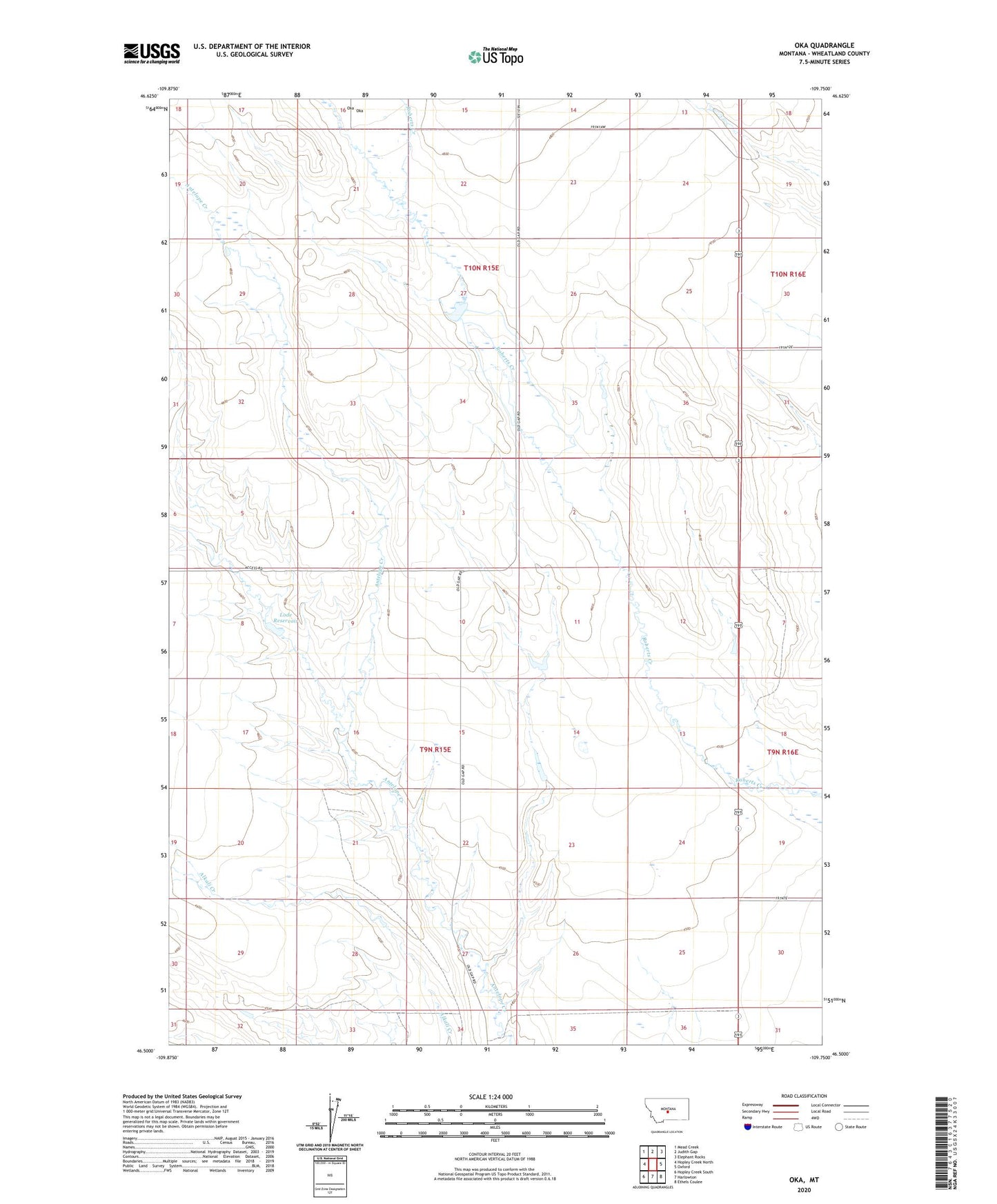 Oka Montana US Topo Map Image