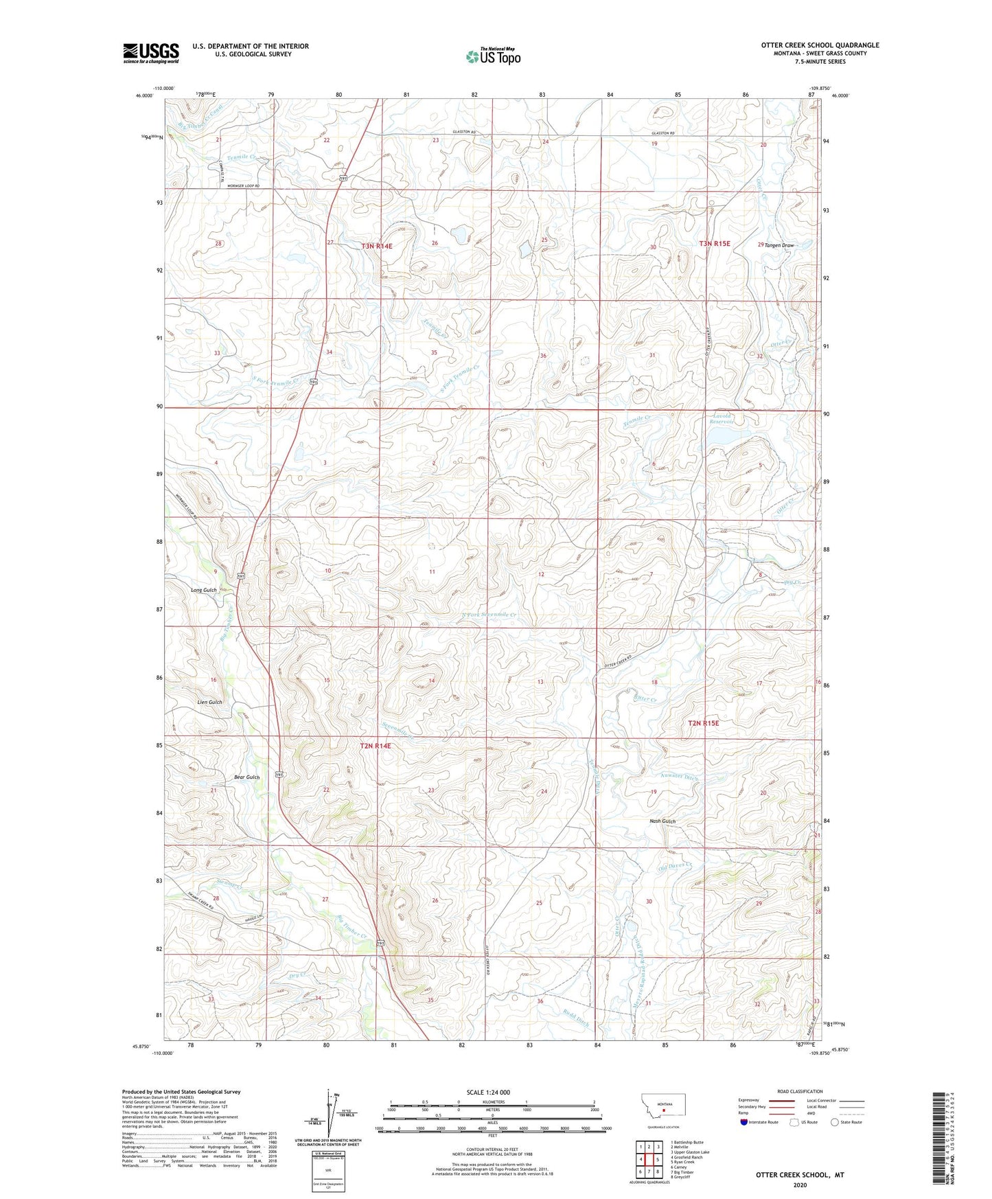 Otter Creek School Montana US Topo Map Image
