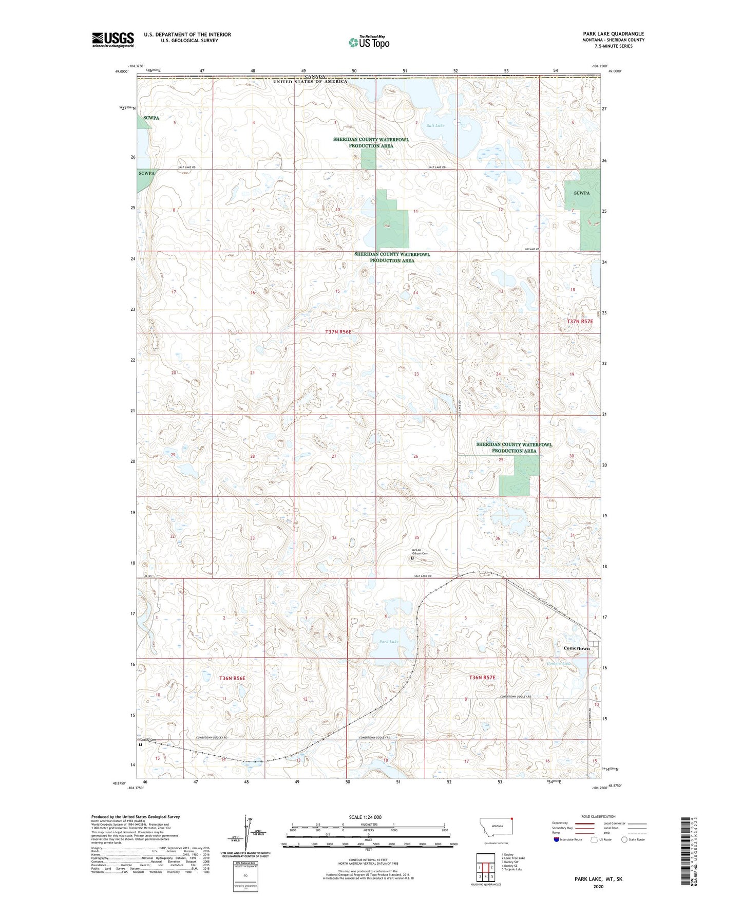 Park Lake Montana US Topo Map Image