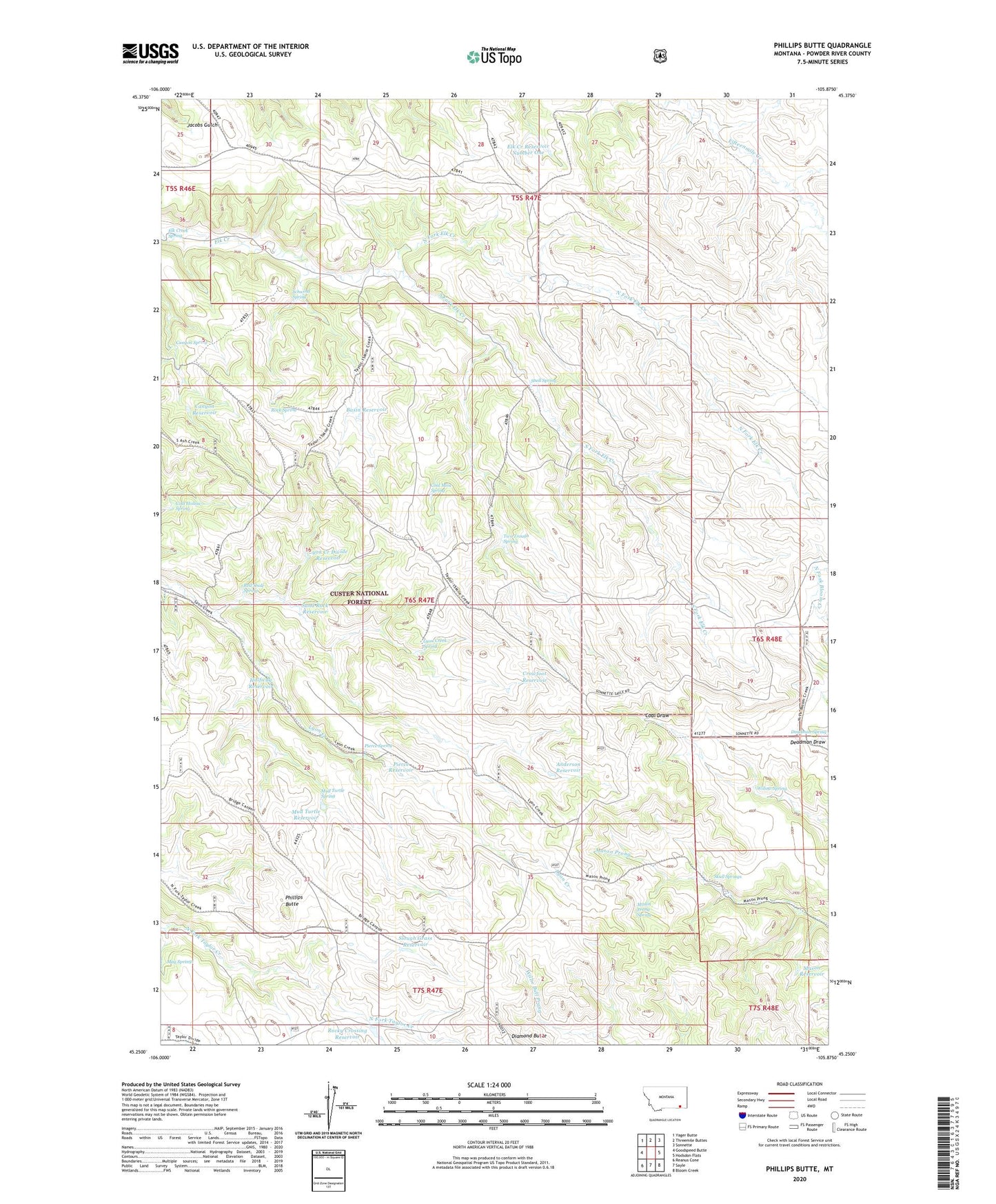 Phillips Butte Montana US Topo Map Image