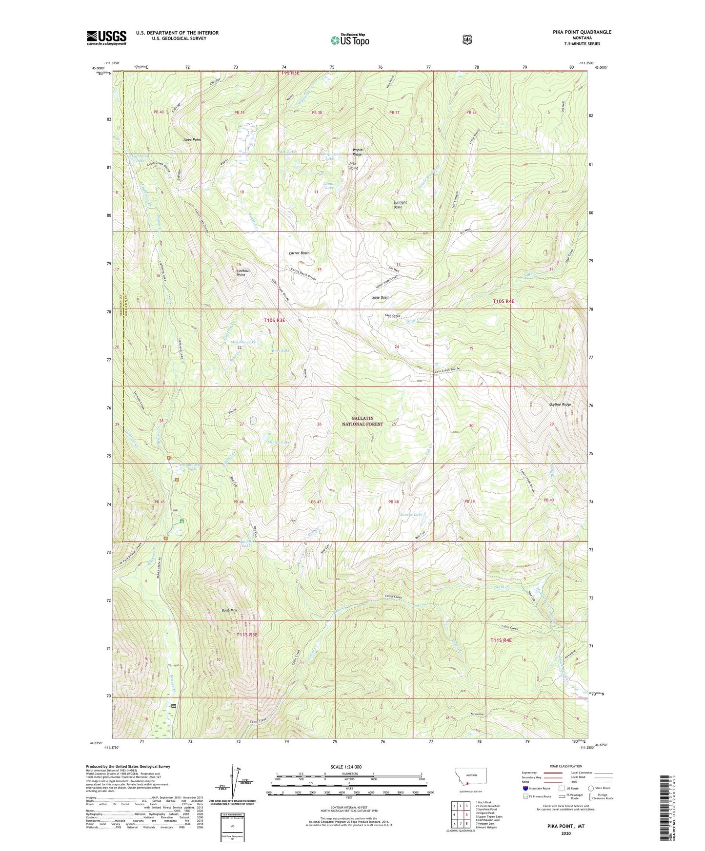 Pika Point Montana US Topo Map Image