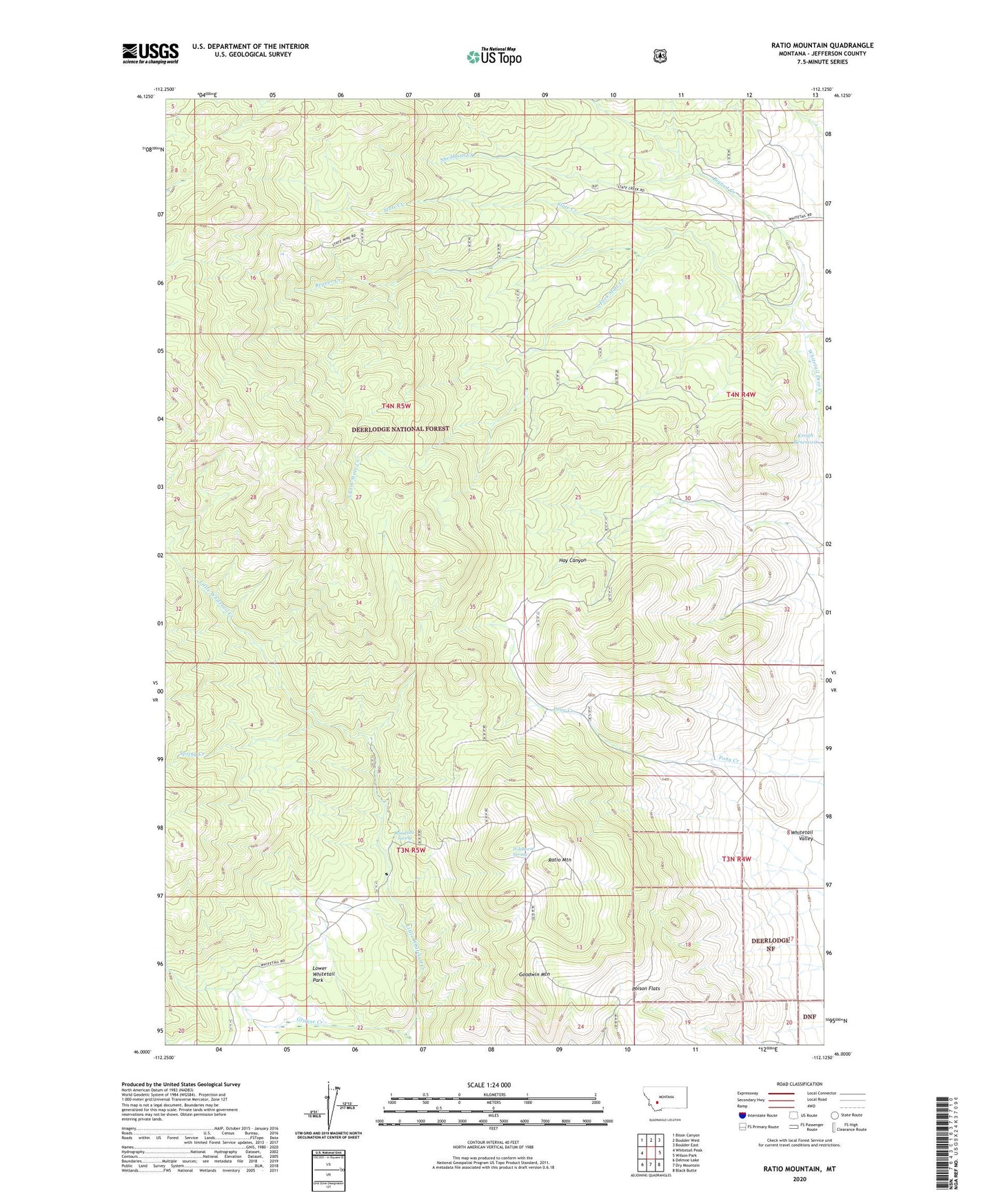 Ratio Mountain Montana US Topo Map Image