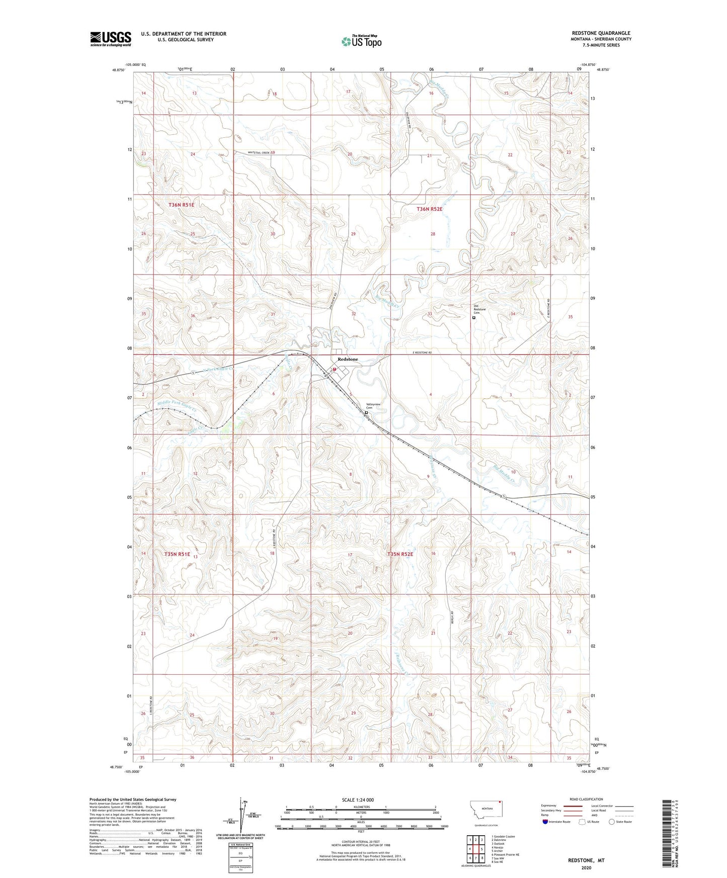 Redstone Montana US Topo Map Image