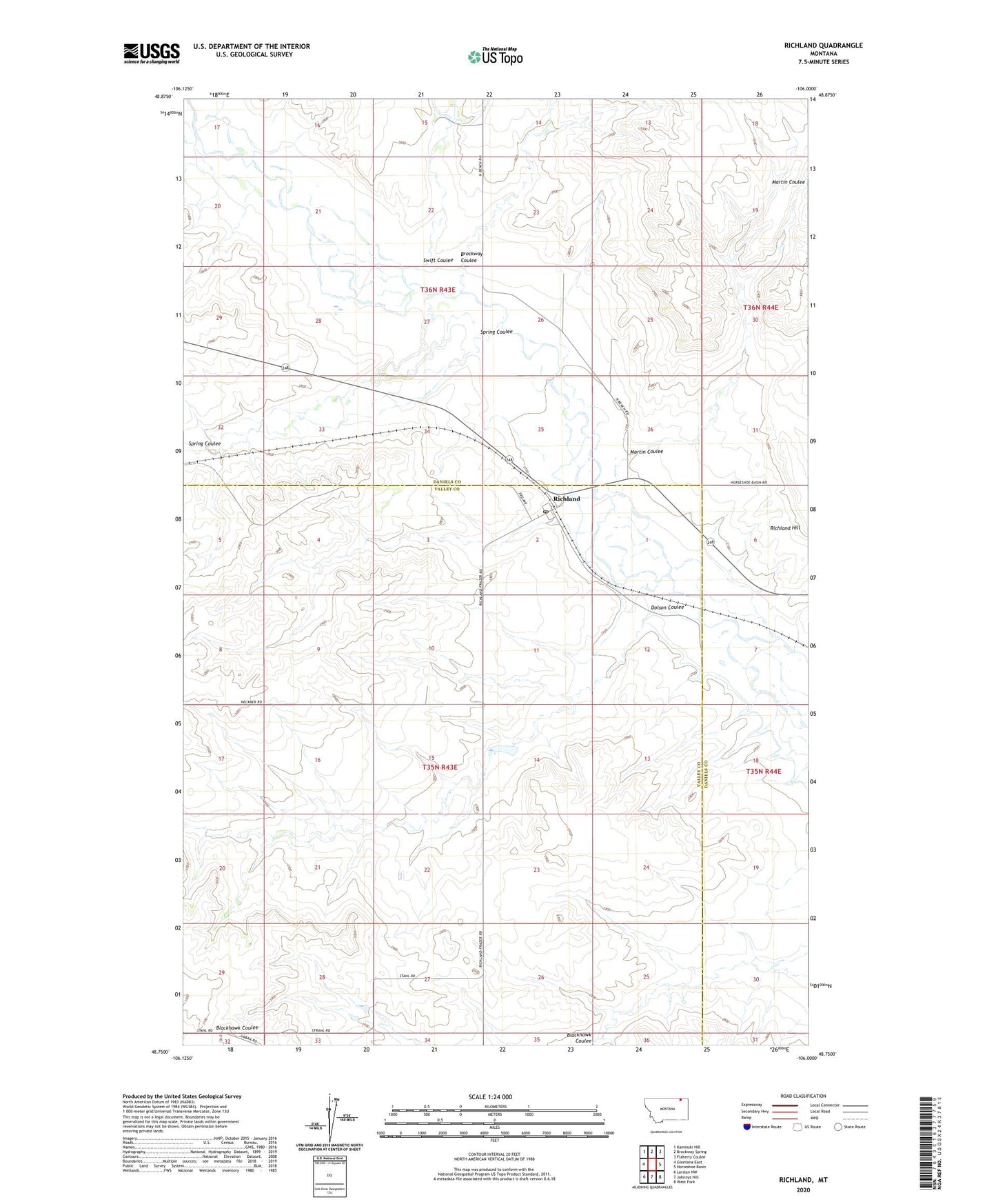 Richland Montana US Topo Map Image