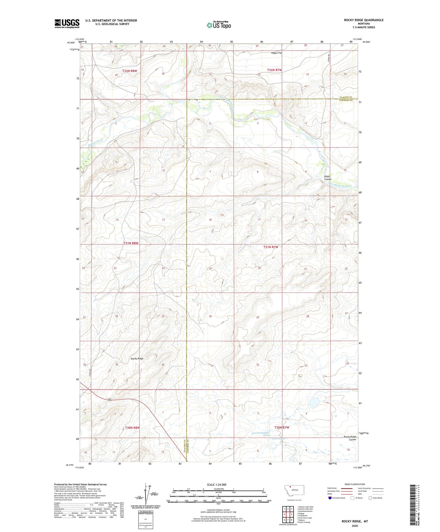 Rocky Ridge Montana US Topo Map Image