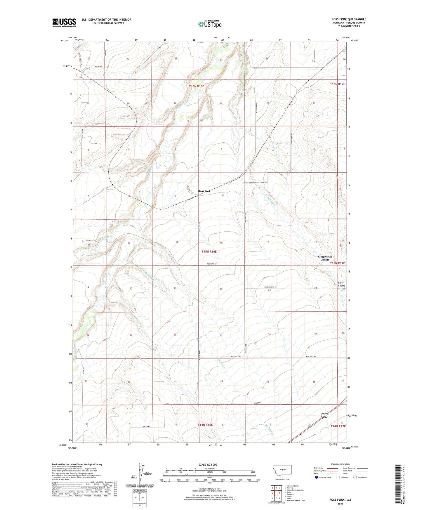 Ross Fork Montana US Topo Map Image