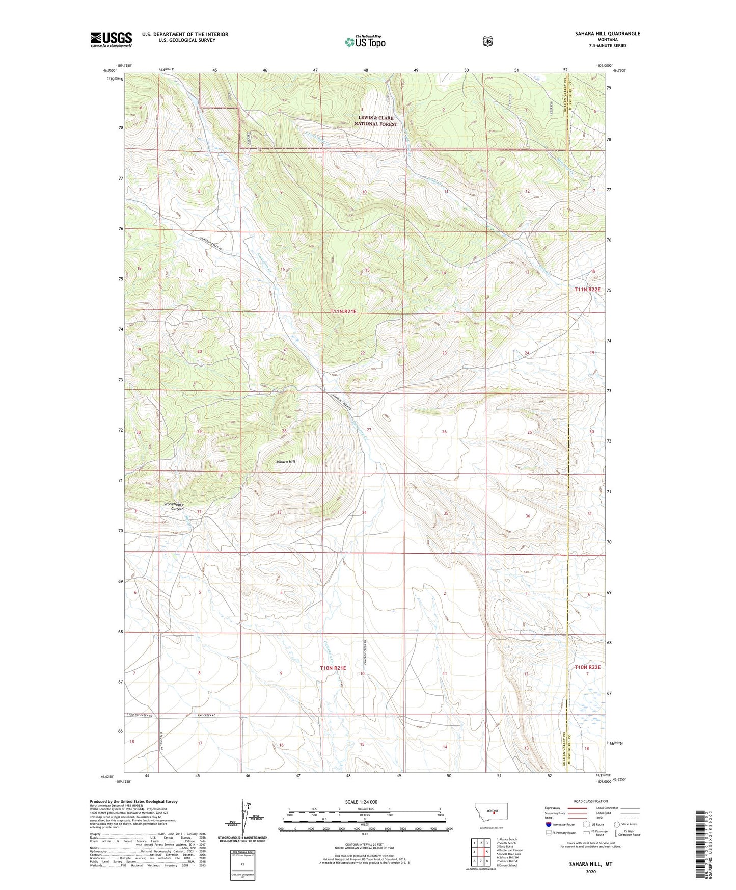 Sahara Hill Montana US Topo Map Image