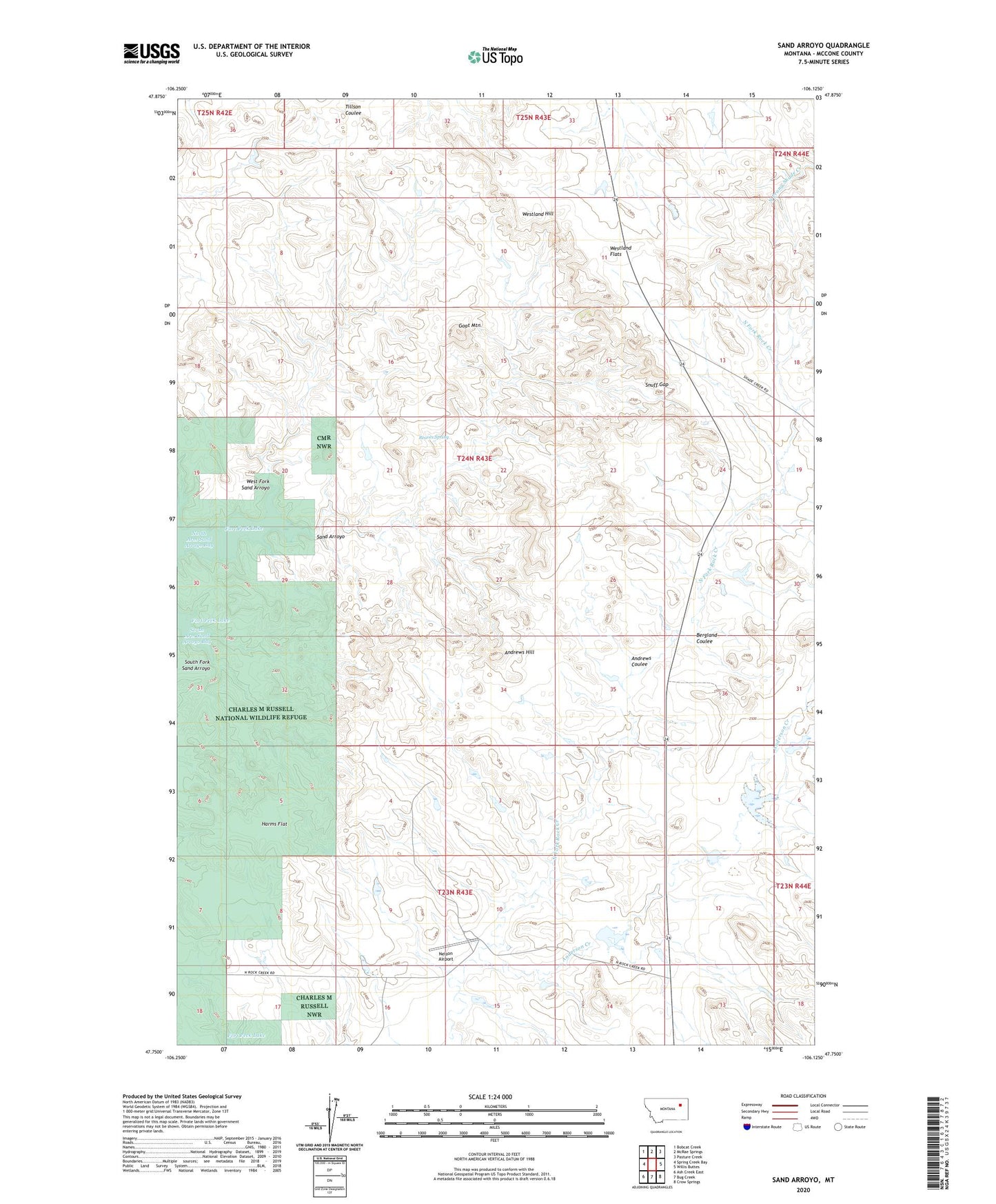 Sand Arroyo Montana US Topo Map Image