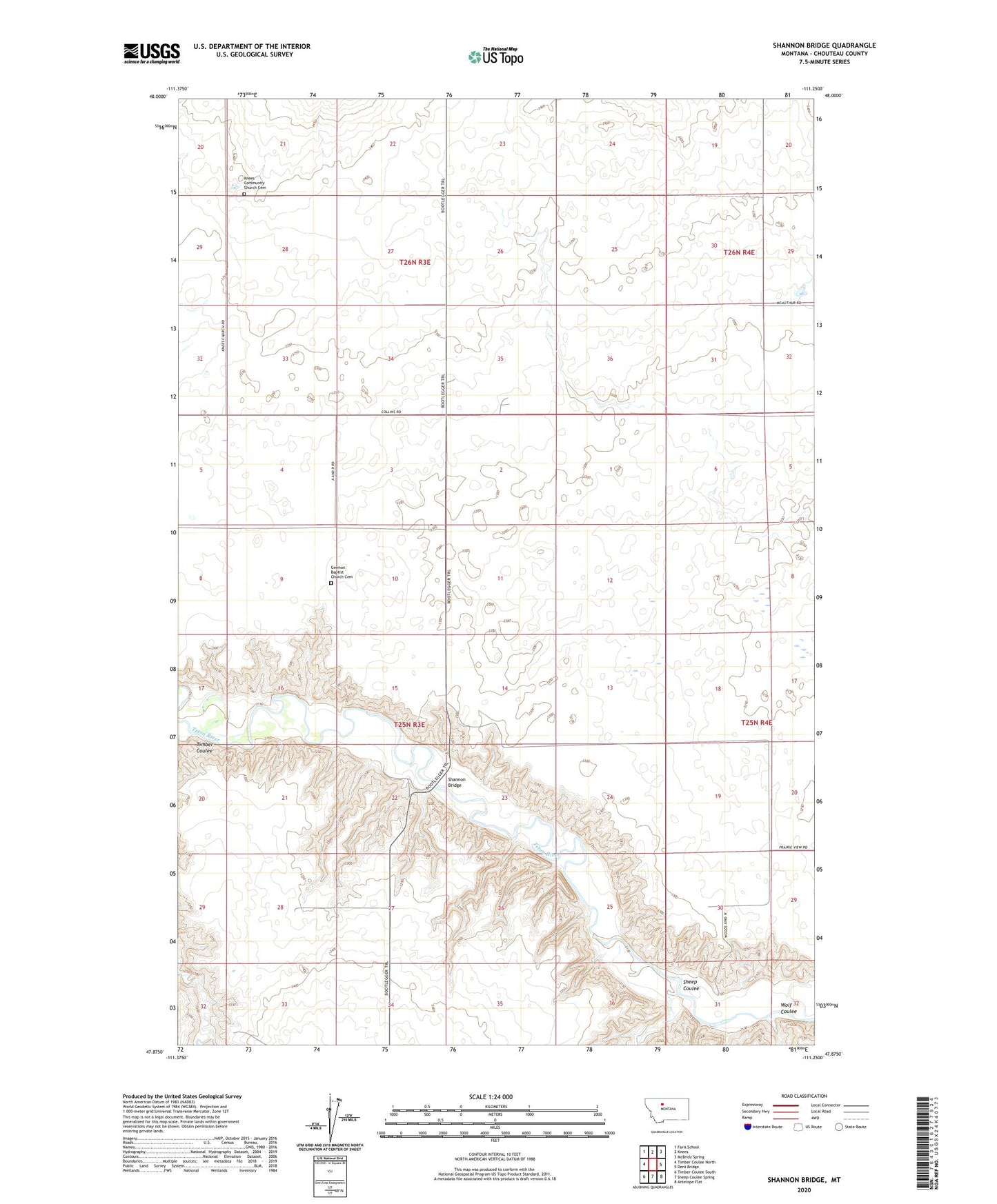 Shannon Bridge Montana US Topo Map Image