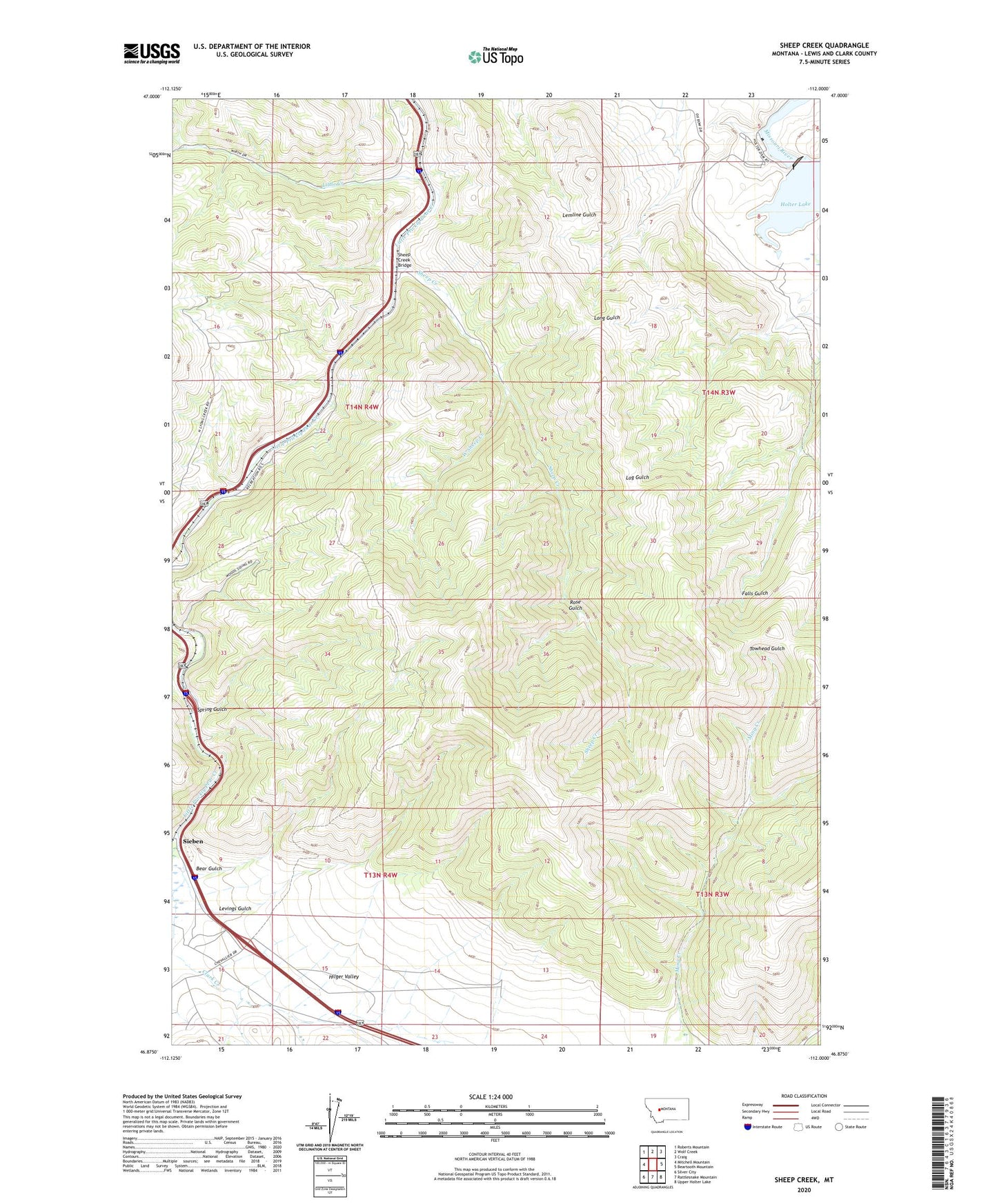 Sheep Creek Montana US Topo Map Image