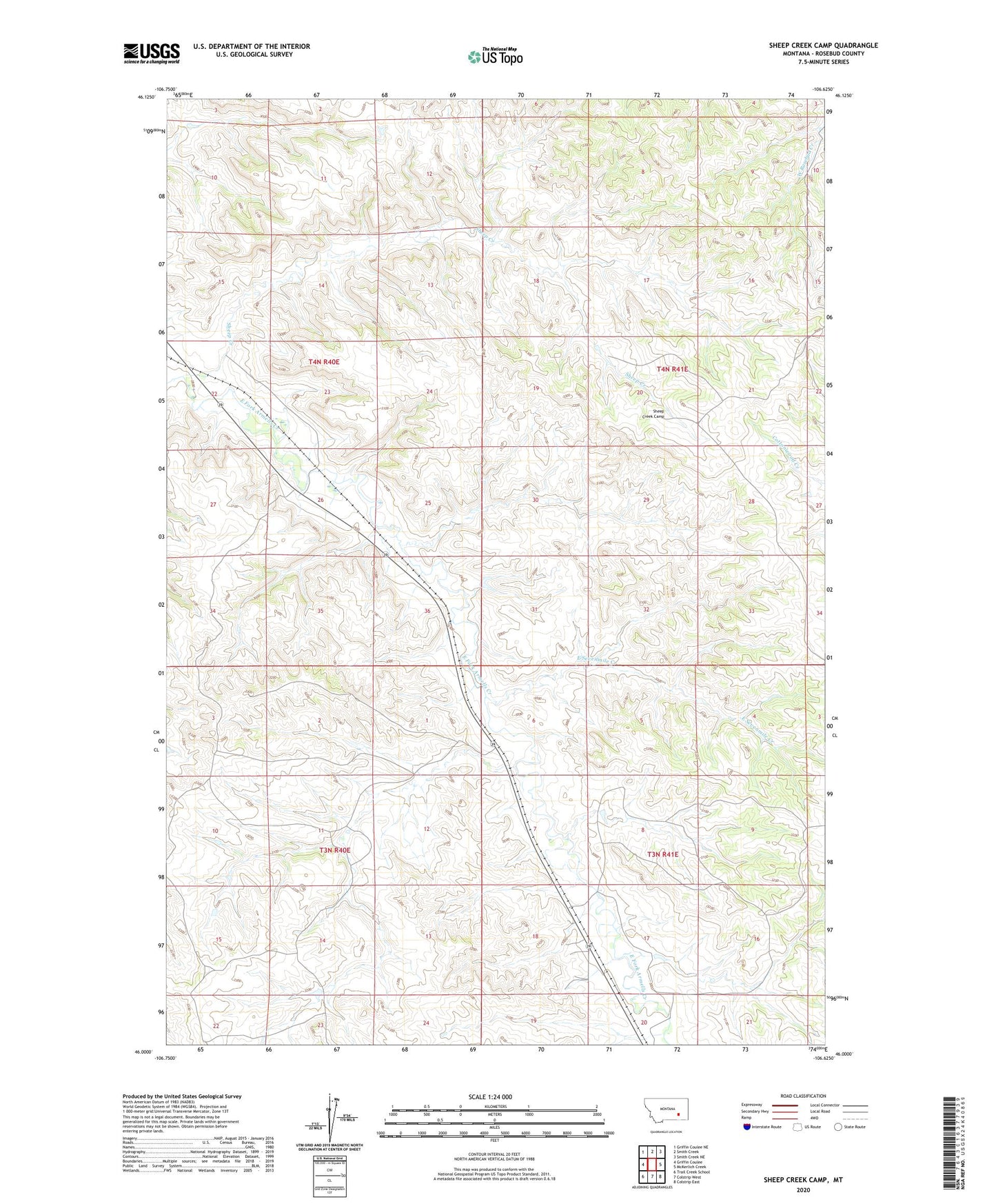 Sheep Creek Camp Montana US Topo Map Image