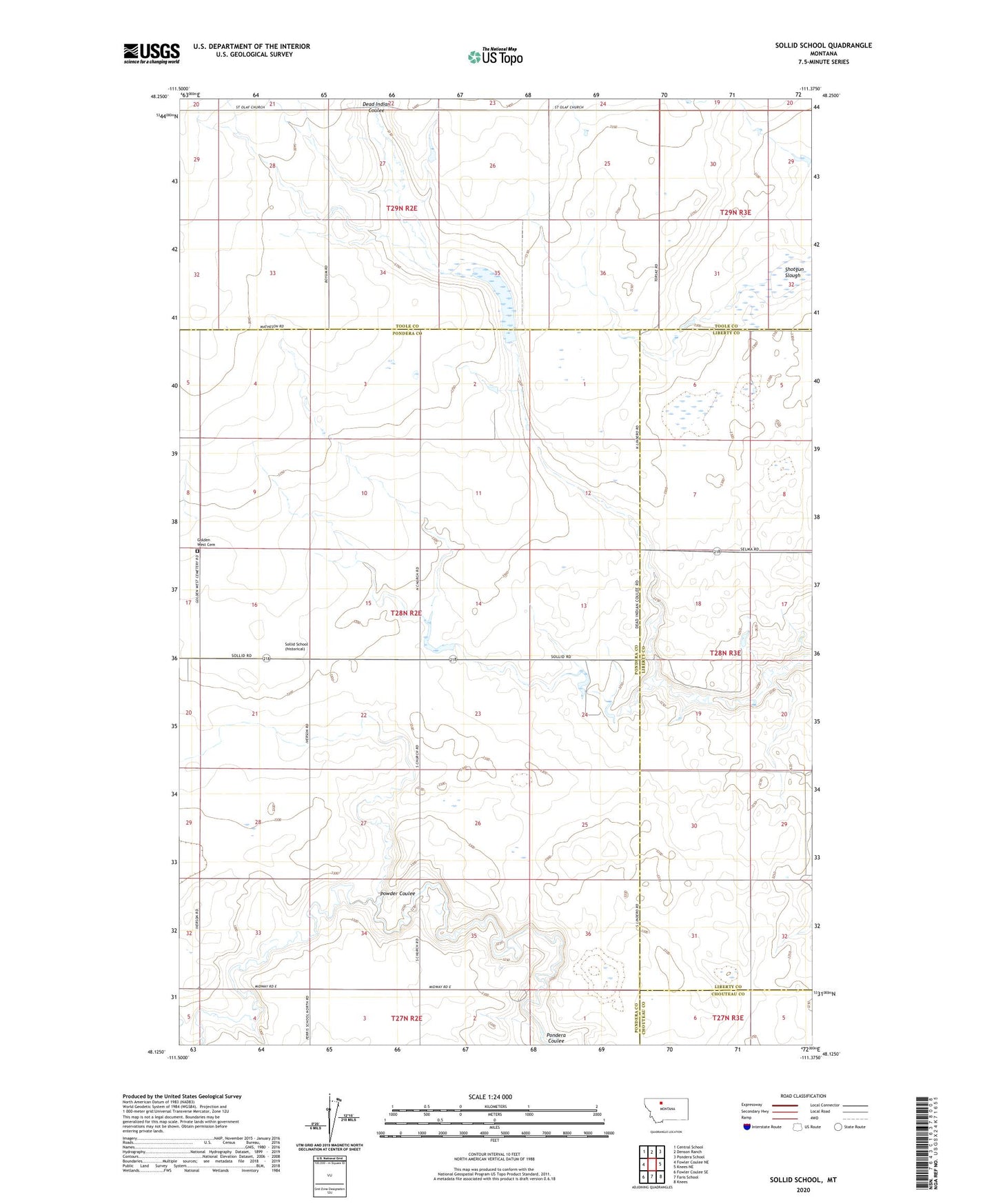 Sollid School Montana US Topo Map Image
