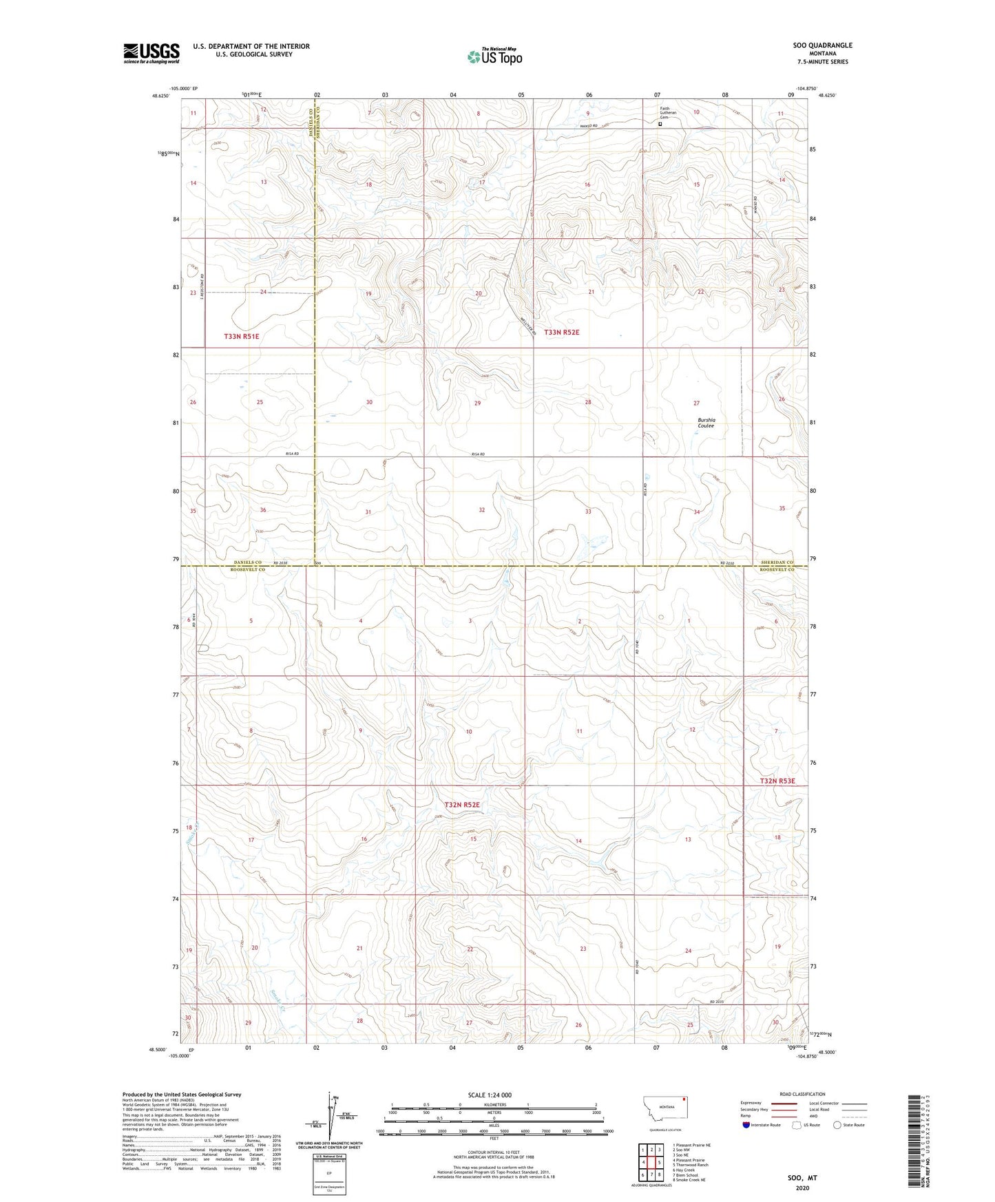 Soo Montana US Topo Map Image