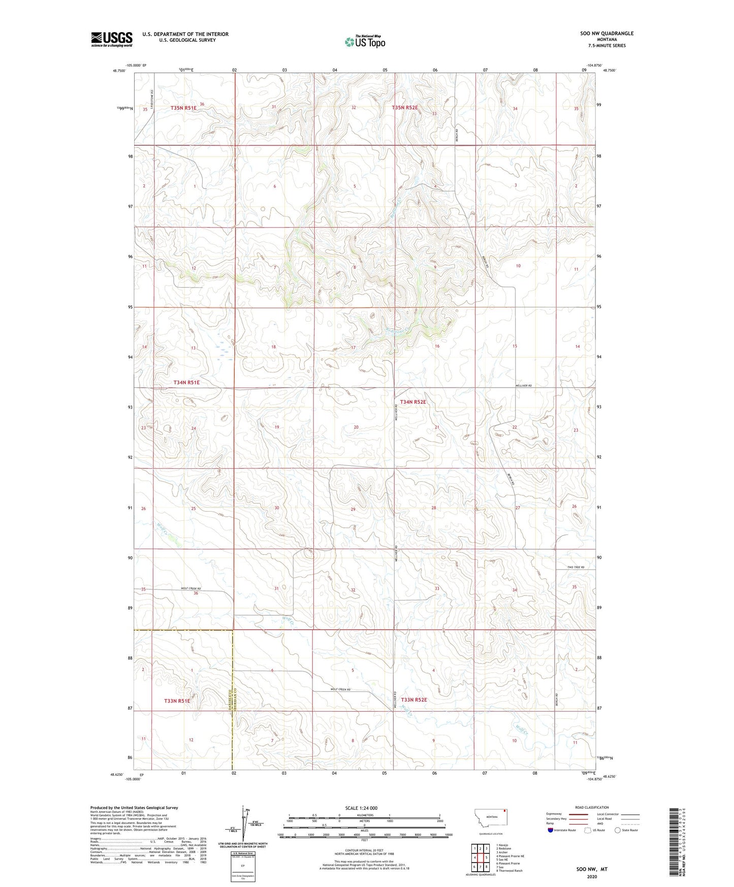 Soo NW Montana US Topo Map Image