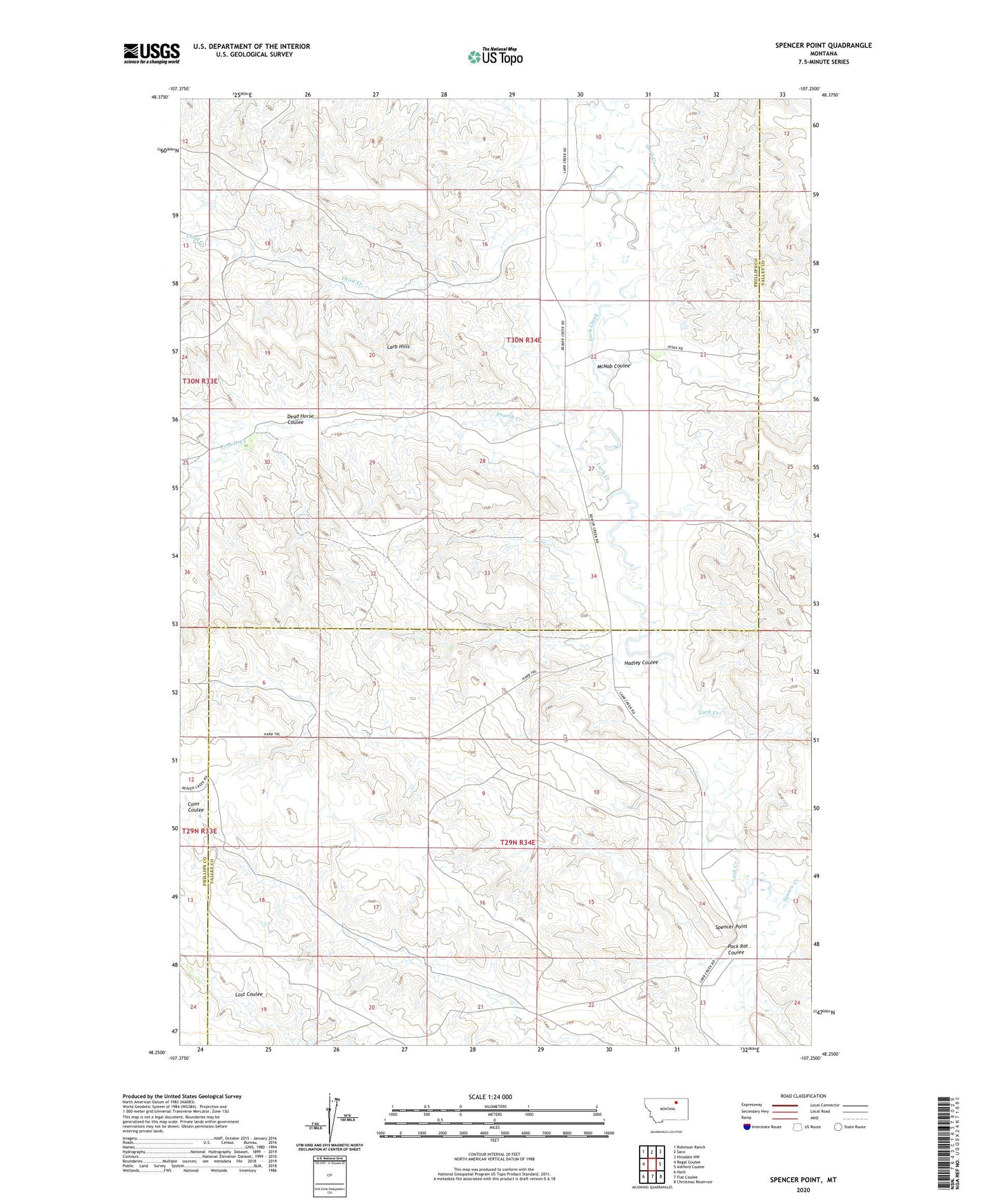 Spencer Point Montana US Topo Map Image