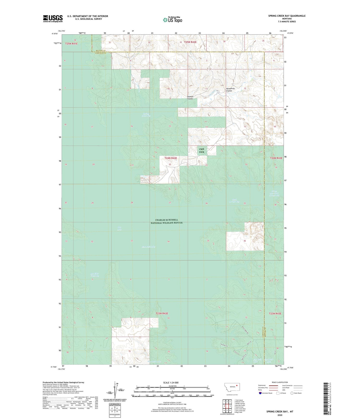 Spring Creek Bay Montana US Topo Map Image