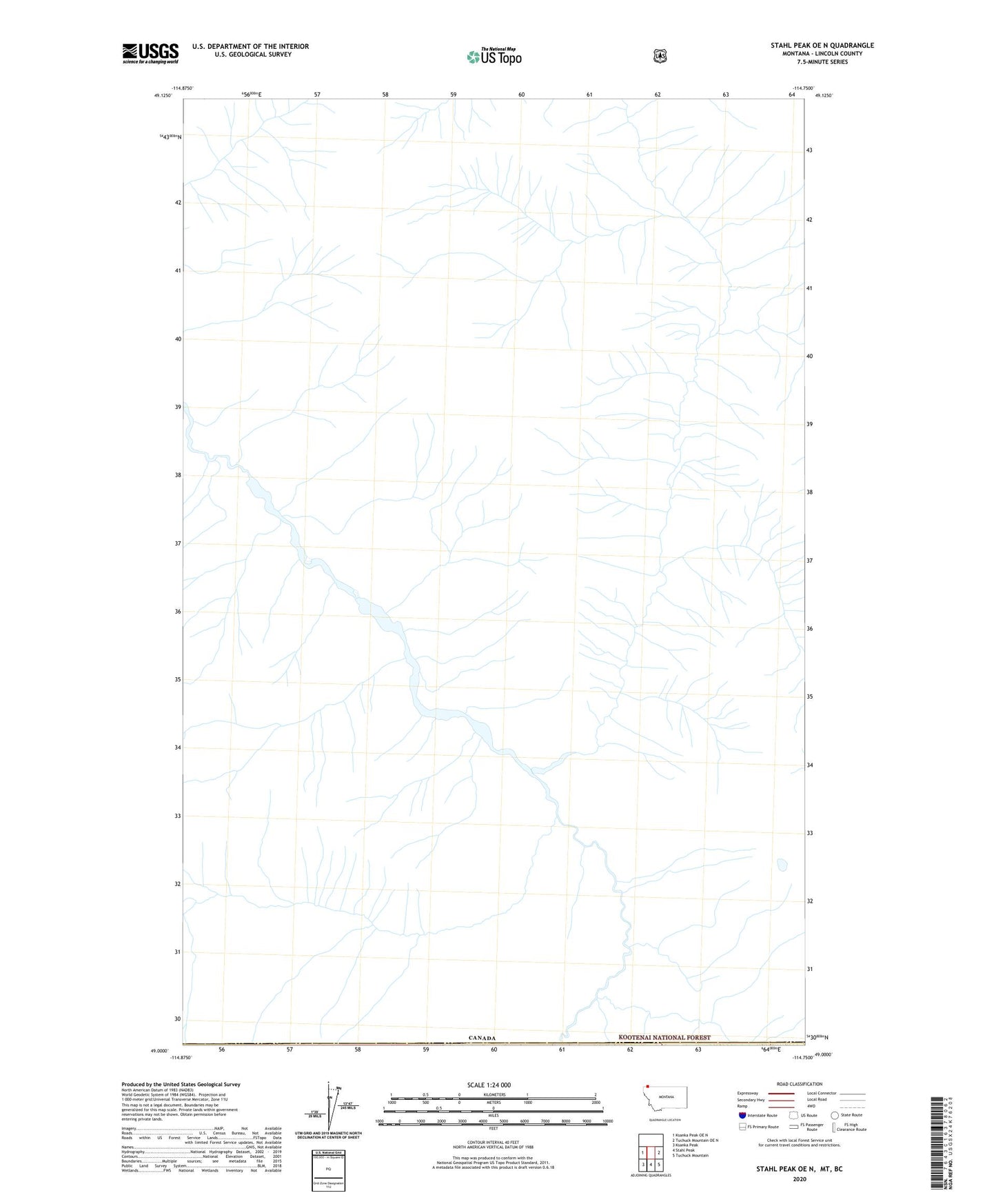 Stahl Peak OE N Montana US Topo Map Image