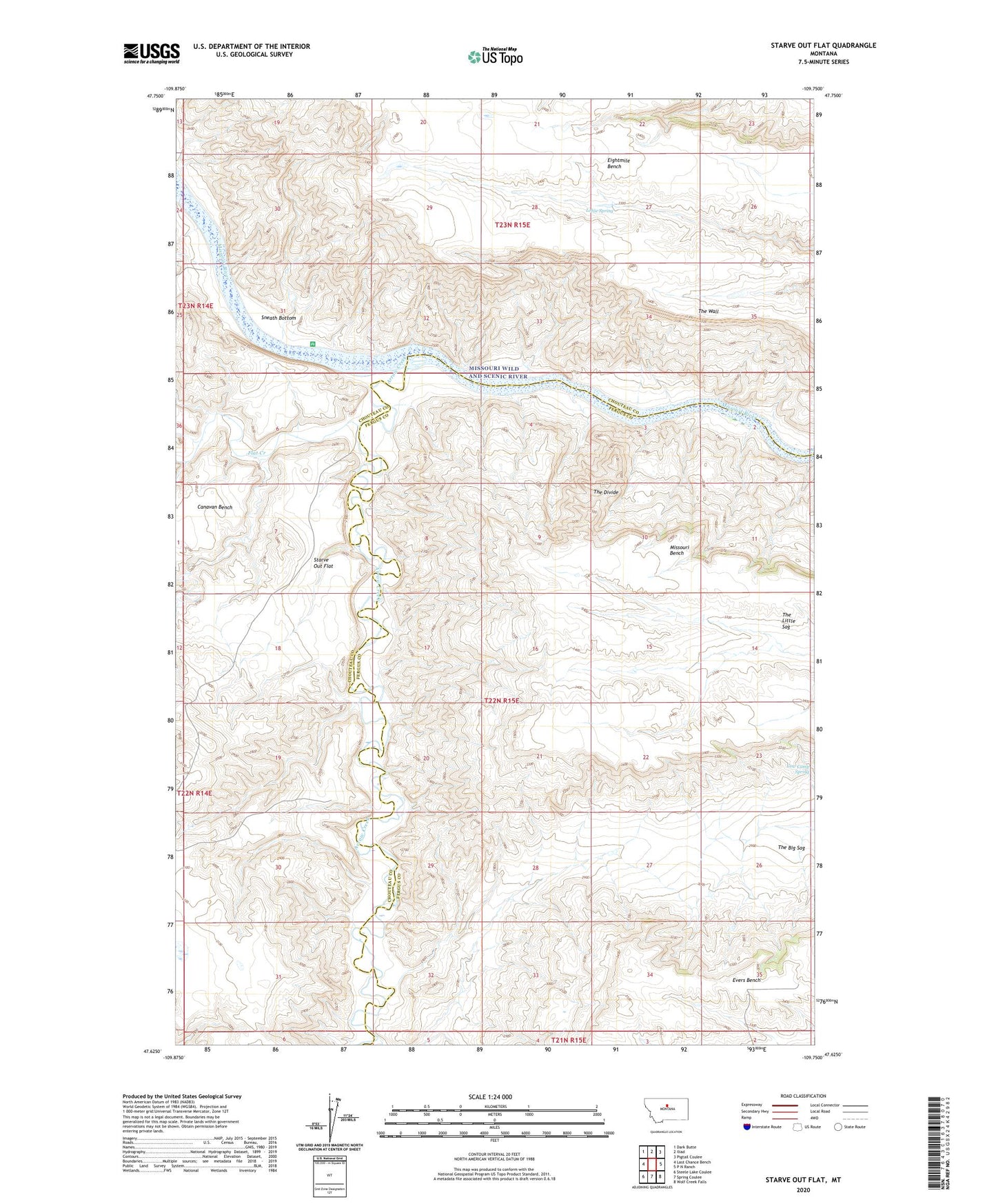 Starve Out Flat Montana US Topo Map Image