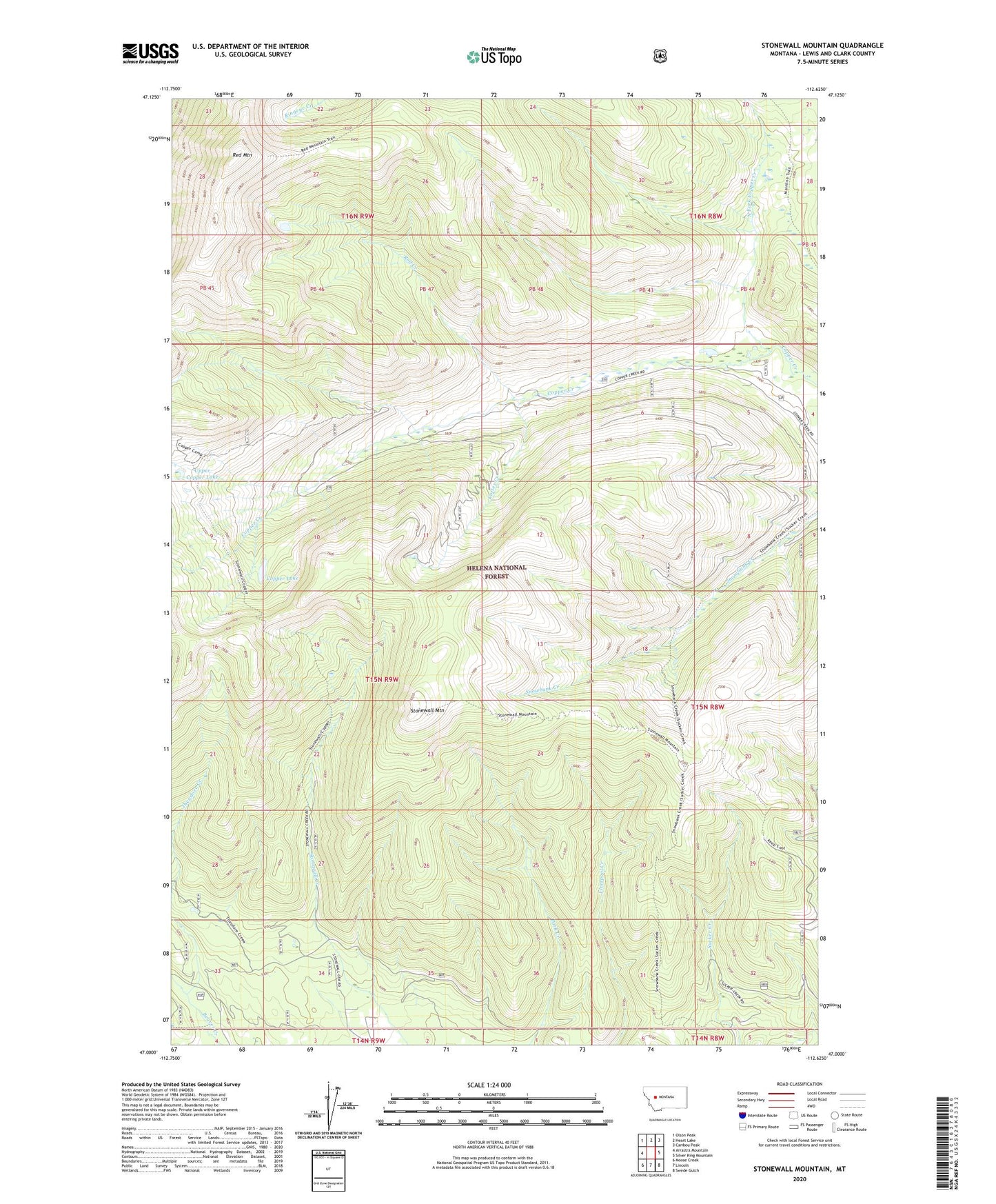 Stonewall Mountain Montana US Topo Map Image