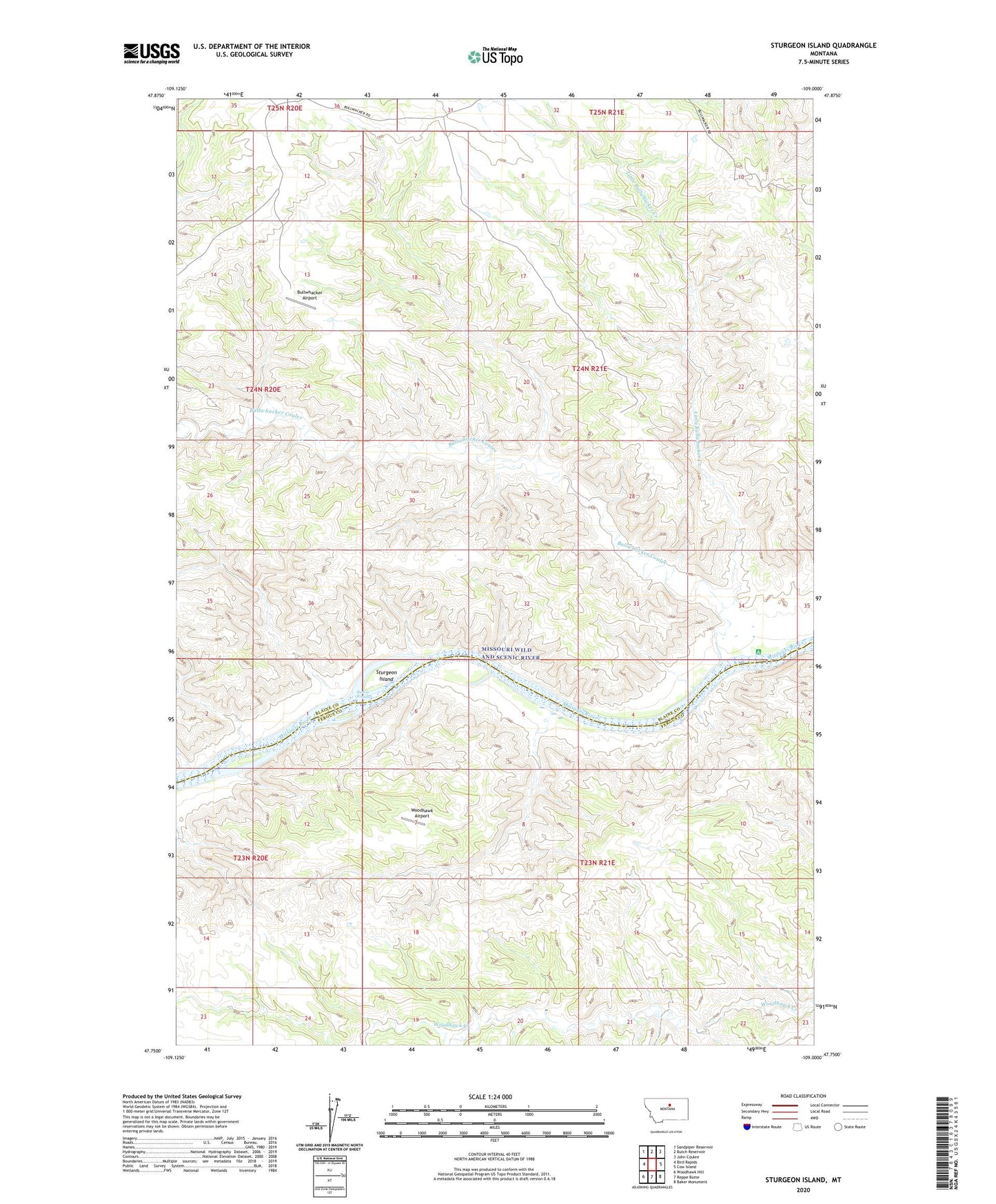 Sturgeon Island Montana US Topo Map Image