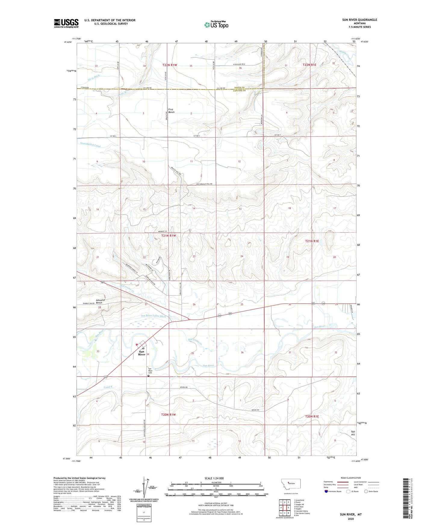 Sun River Montana US Topo Map Image