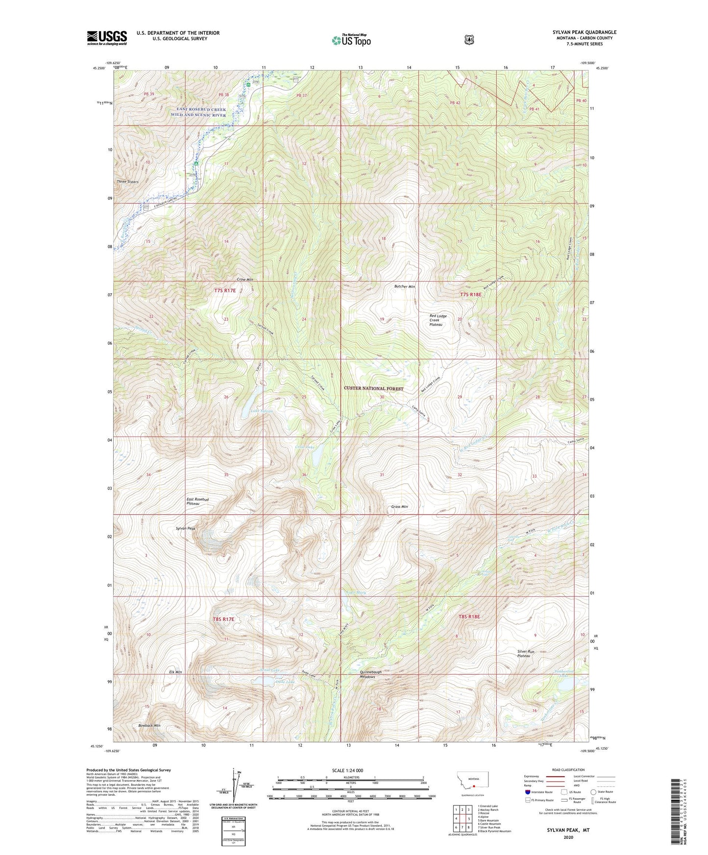 Sylvan Peak Montana US Topo Map Image