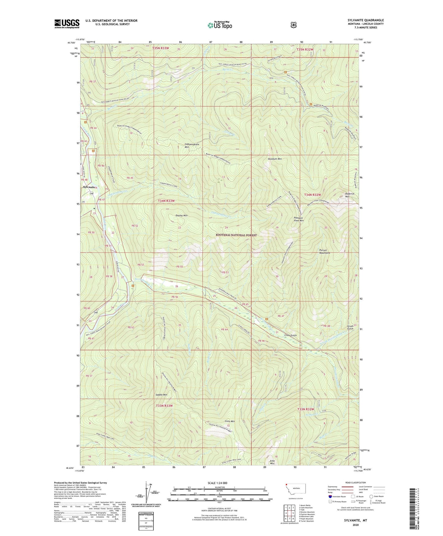 Sylvanite Montana US Topo Map Image