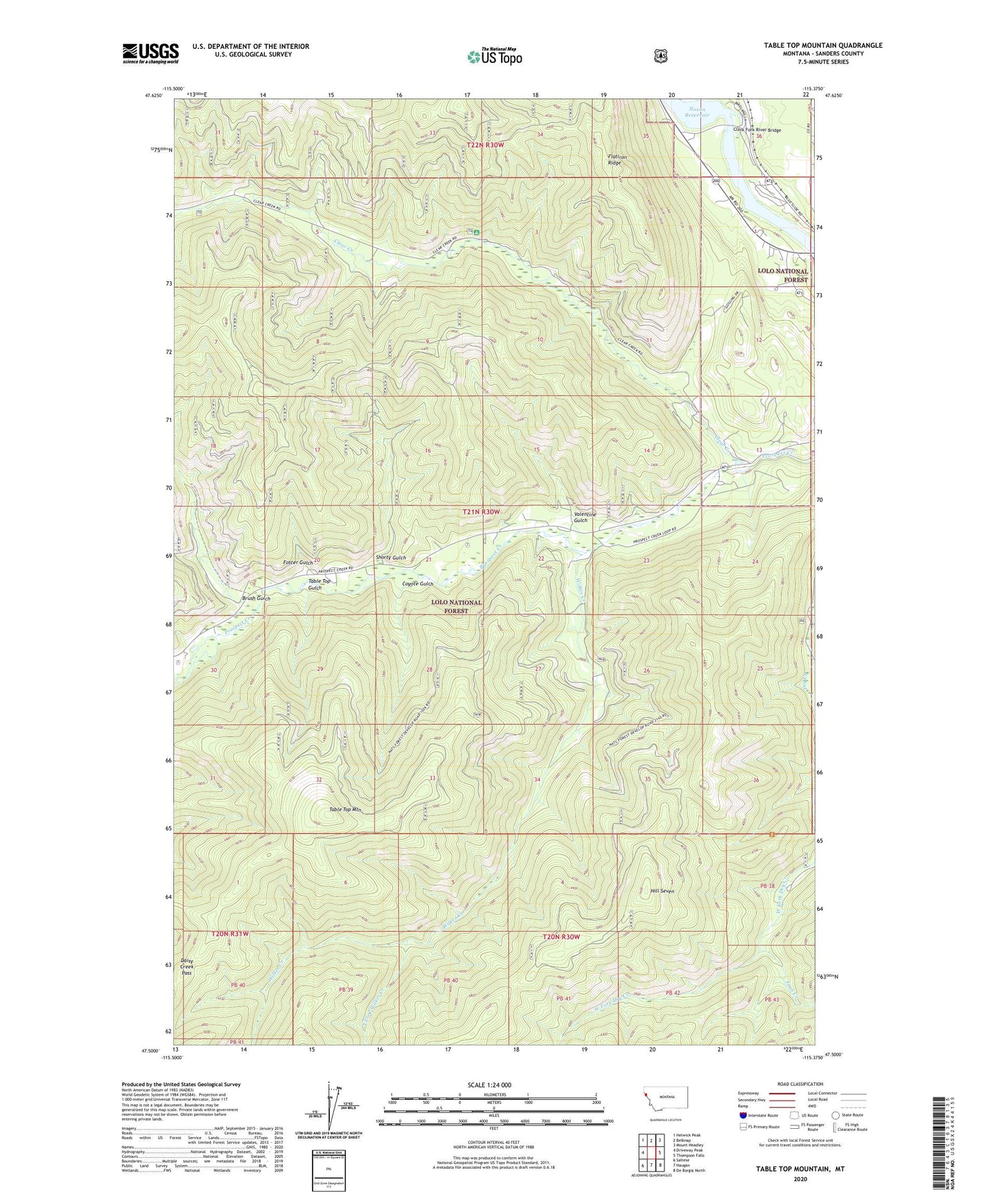 Table Top Mountain Montana US Topo Map Image