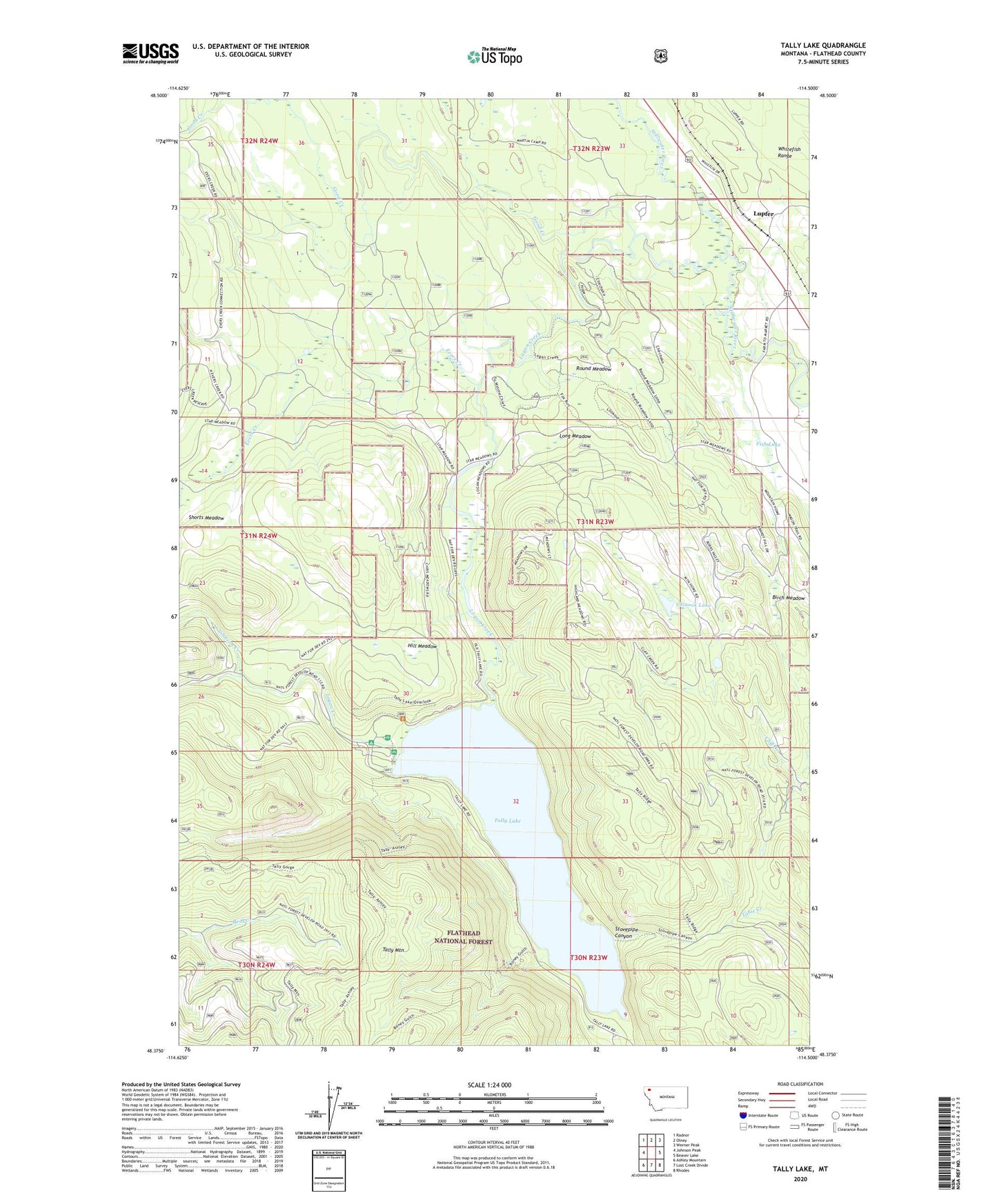 Tally Lake Montana US Topo Map Image