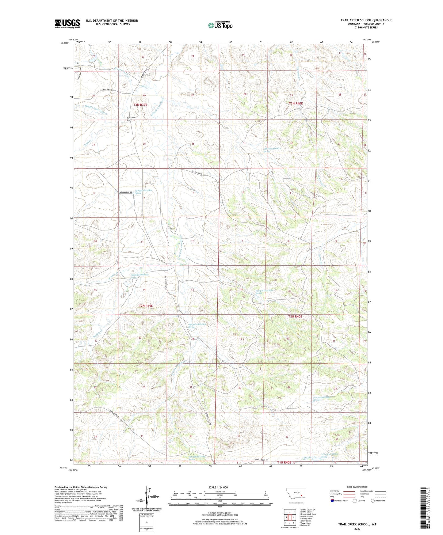 Trail Creek School Montana US Topo Map Image