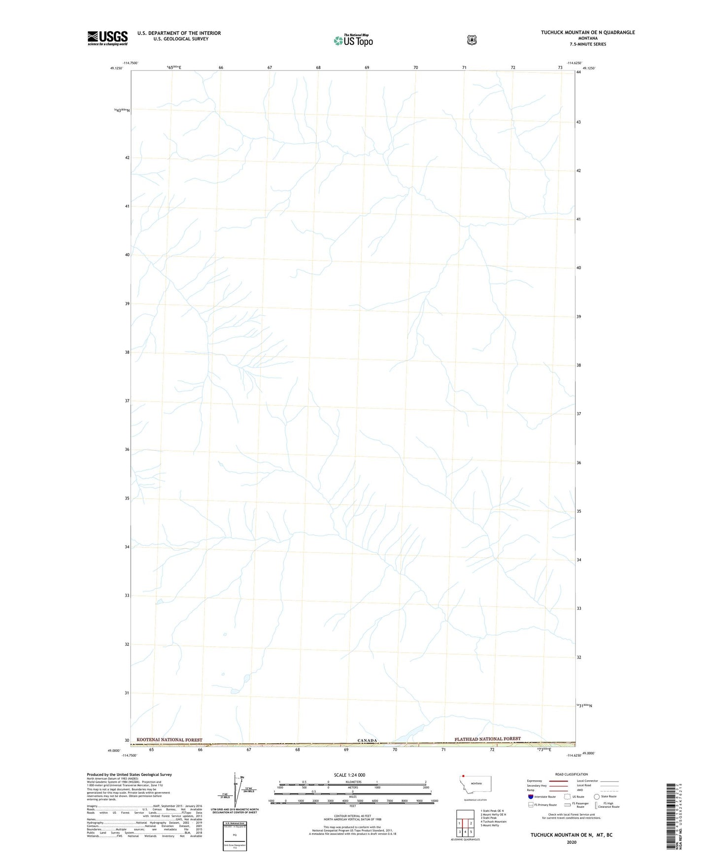 Tuchuck Mountain OE N Montana US Topo Map Image