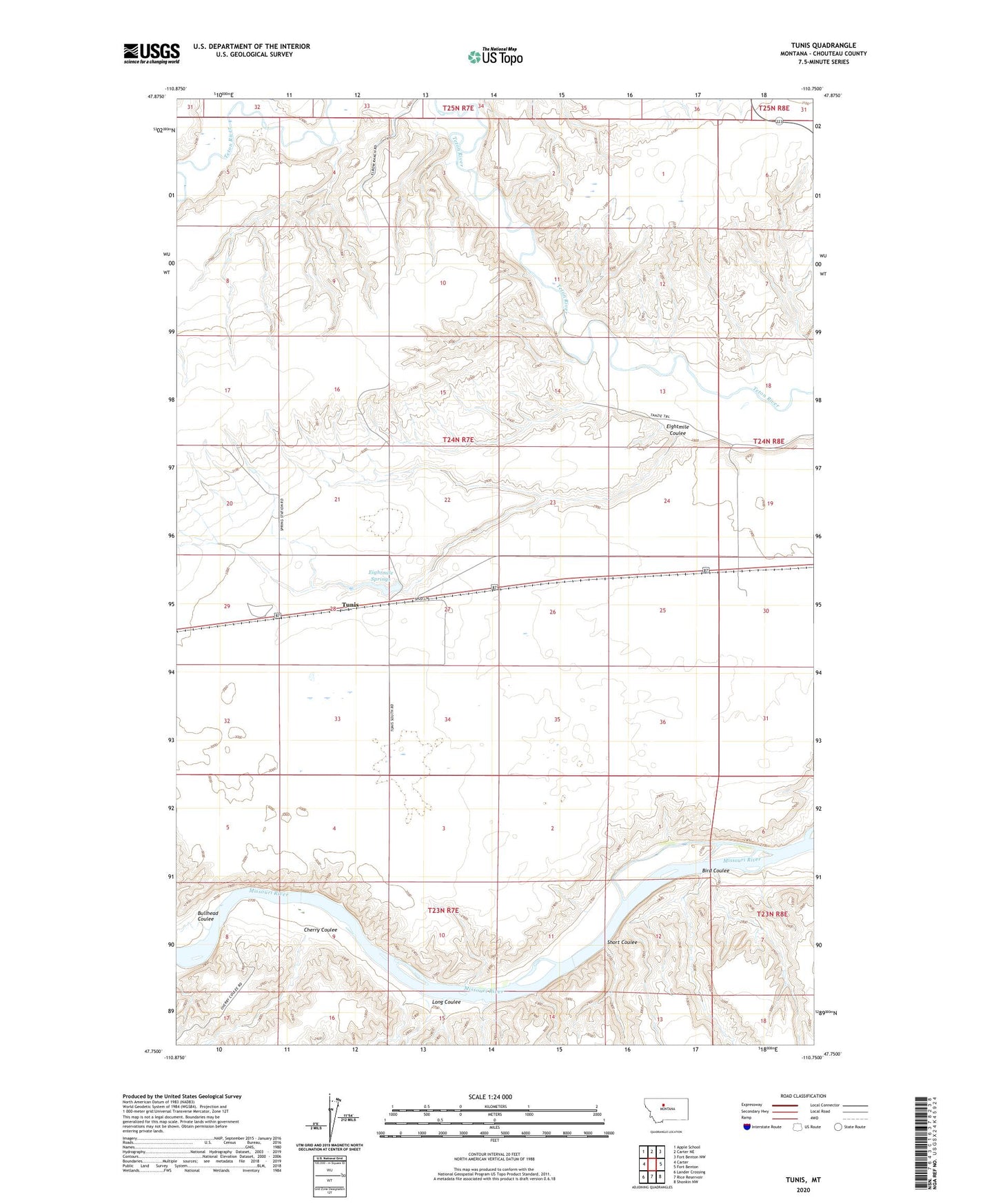 Tunis Montana US Topo Map Image