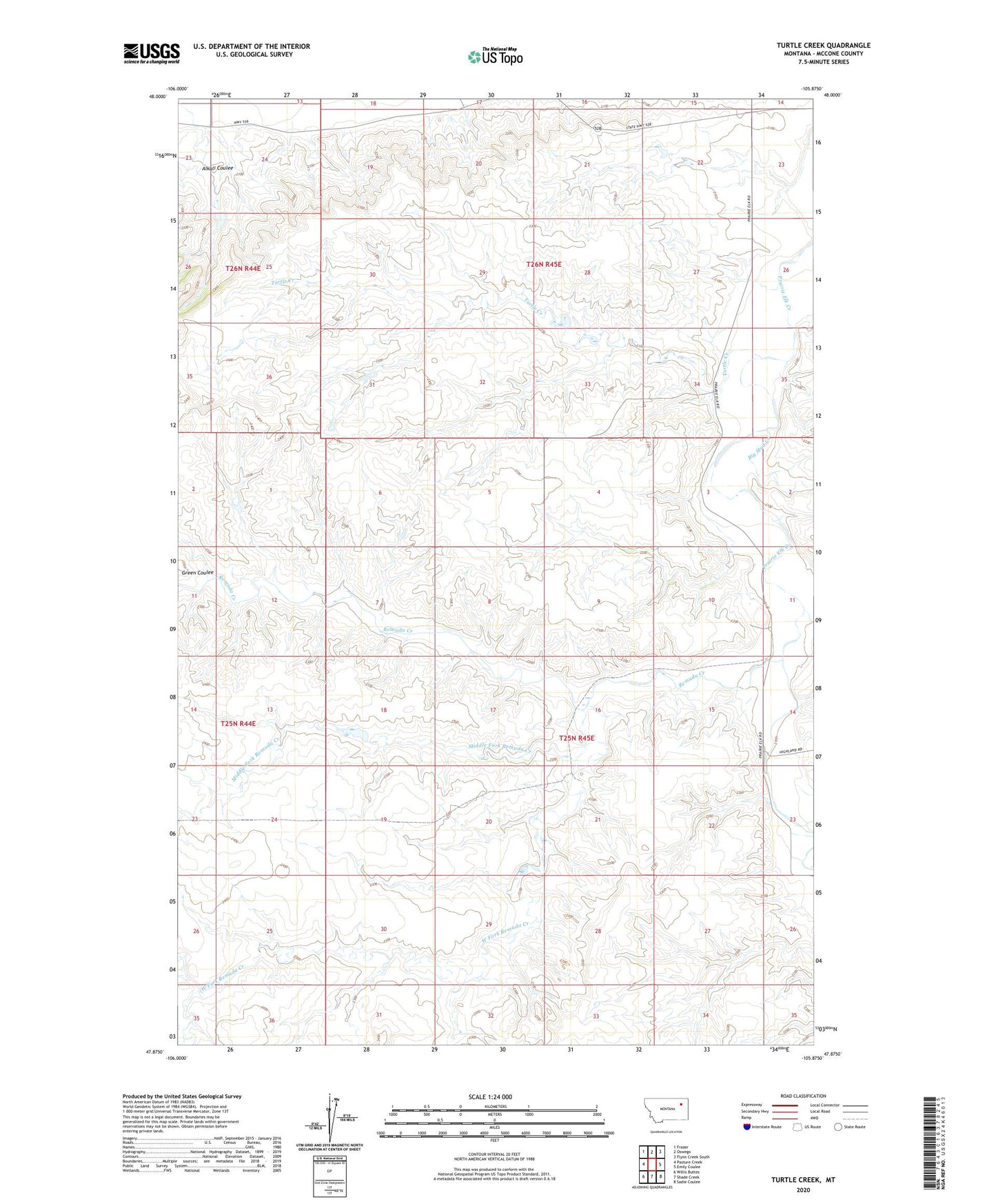 Turtle Creek Montana US Topo Map Image