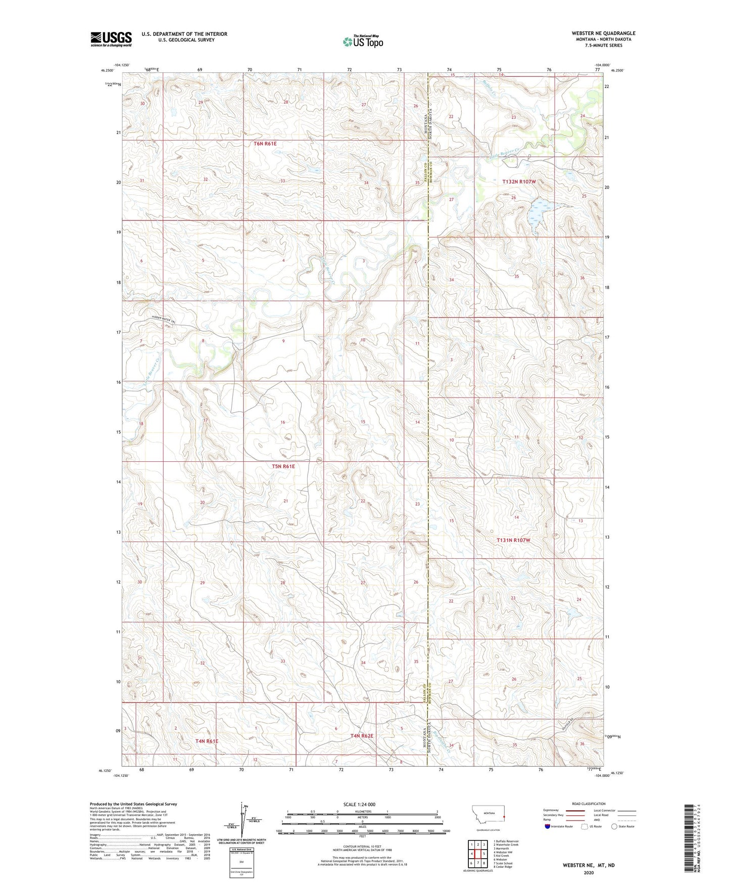 Webster NE Montana US Topo Map Image