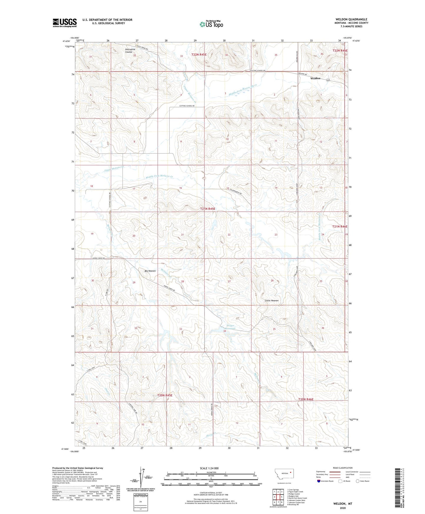 Weldon Montana US Topo Map Image