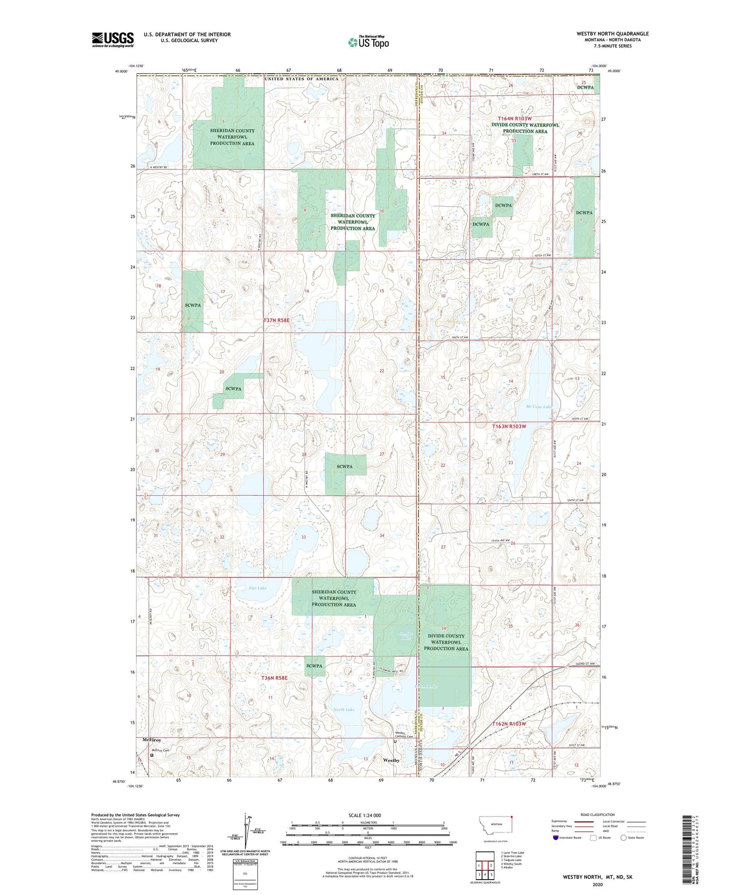 Westby North Montana US Topo Map Image